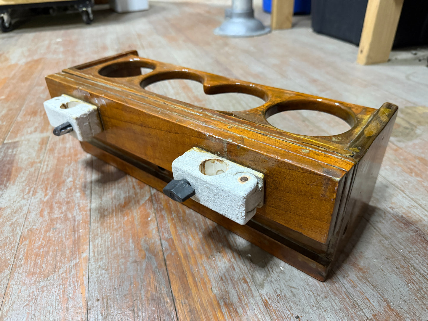 Teak 4 Cup Holder - 9.5" Center to Center