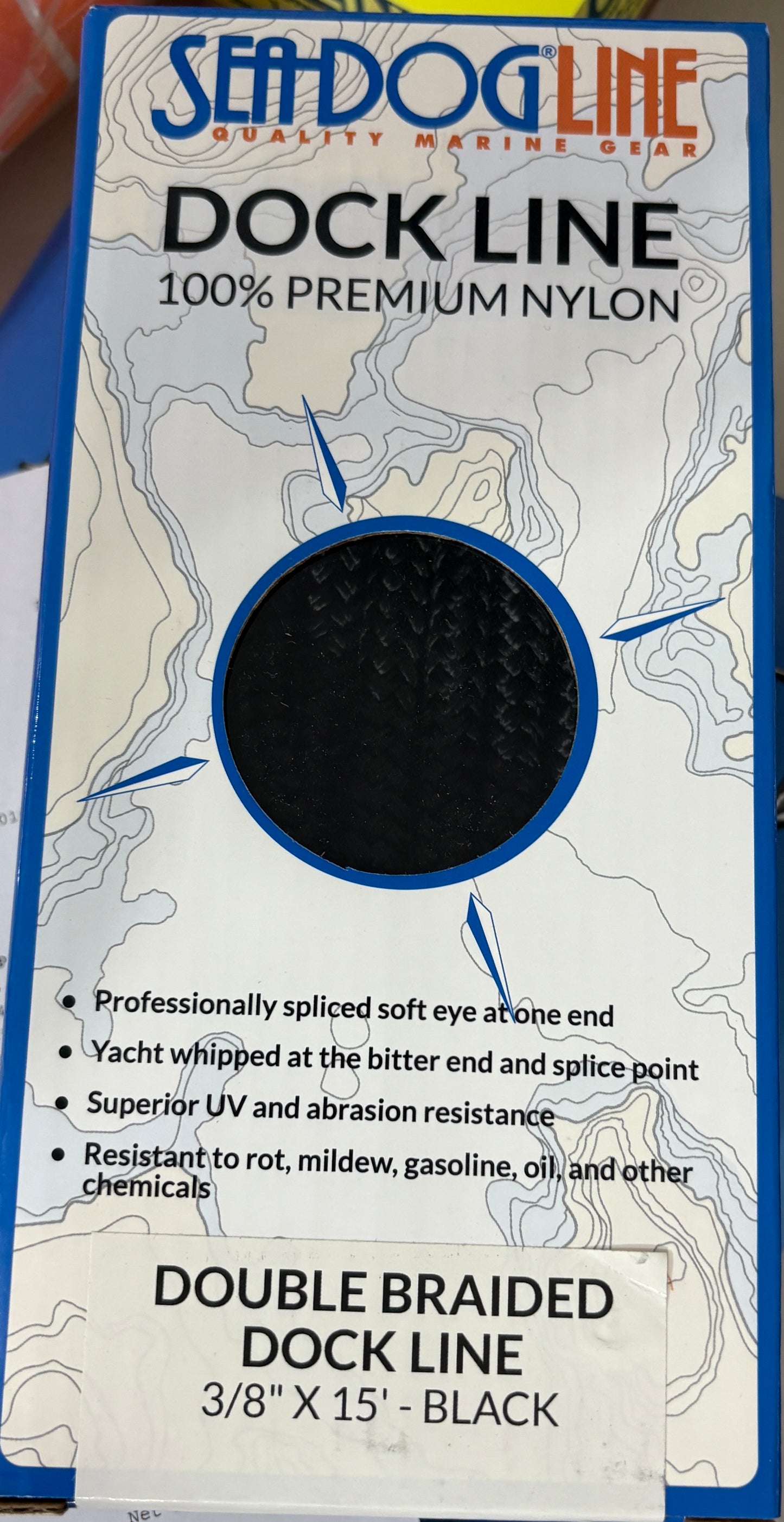 Sea Dog Double Braided Dock Line 3/8"x 15' Black NEW