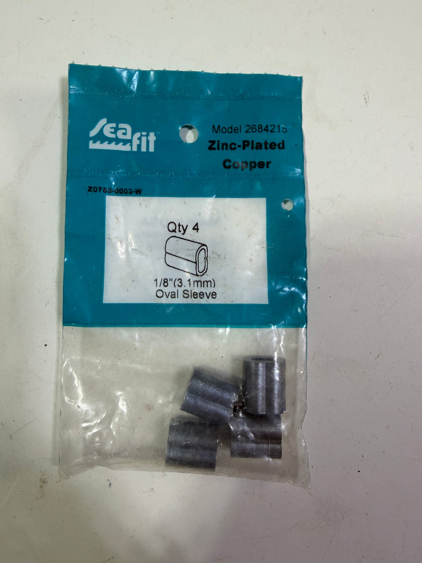Seafit - 4PCK - 1/8"Oval Sleeve - Zinc - Plated Copper MODEL 2684215 - NEW