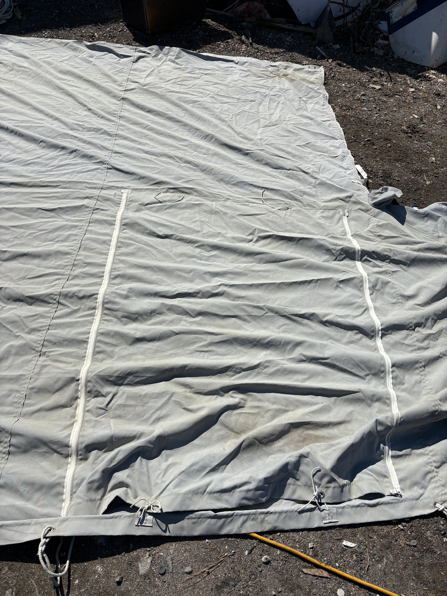 Gray Canvas Boat Cover 28 ft x 12 ft 3"