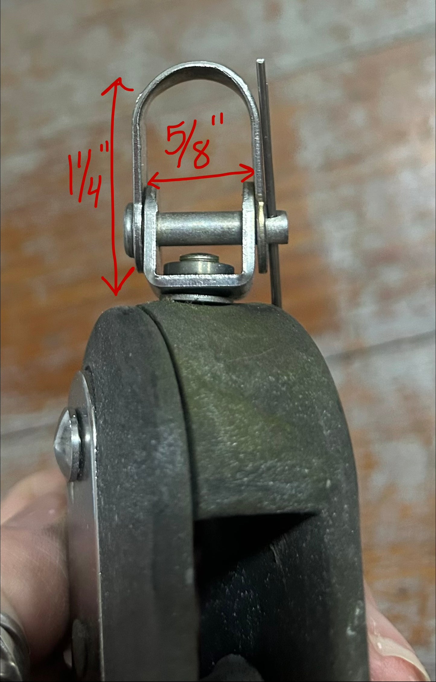 Barton SG1 swing-cheek snatch block 2" Sheave, 1/2" Line