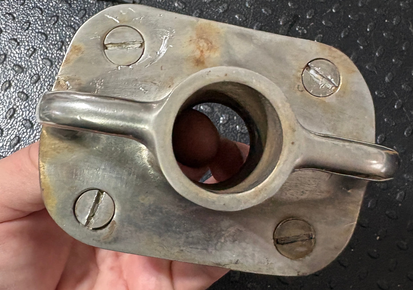 Stainless Stanchion Bases 1" hole, base 4x3"