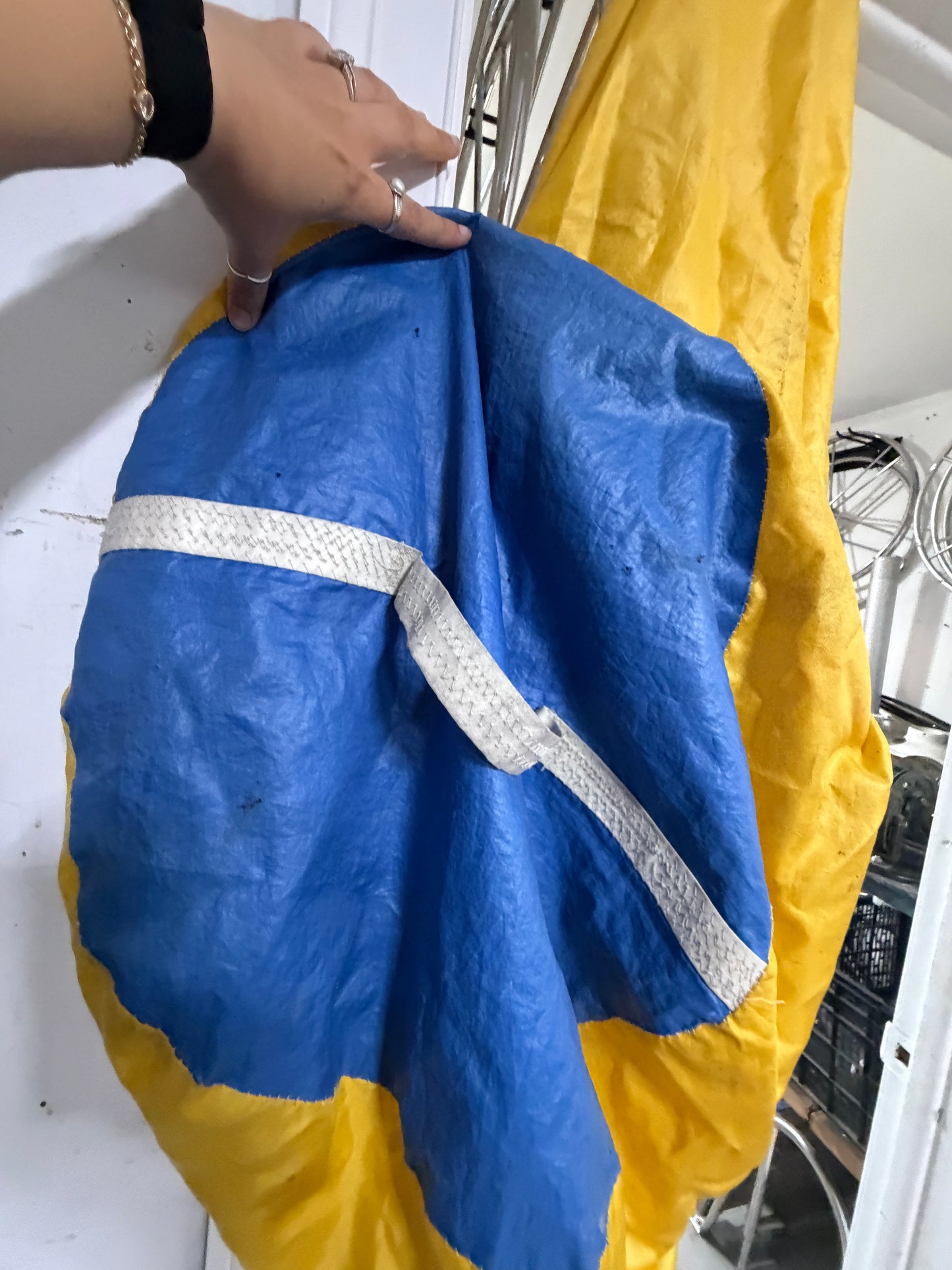 Yellow & Blue Sail Bag - 38" Long x 20" Base Diameter