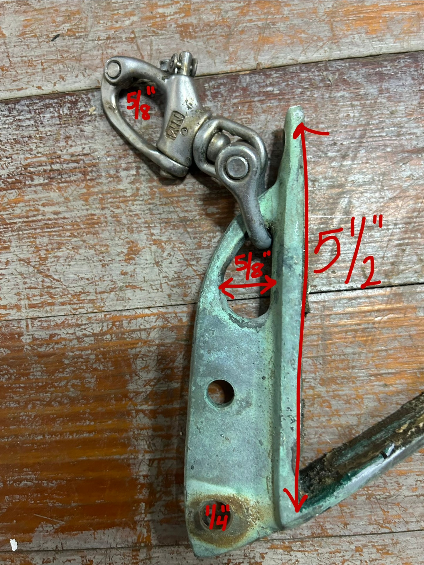 Vintage Bronze Stem head Fitting with Swivel Snap Shackle