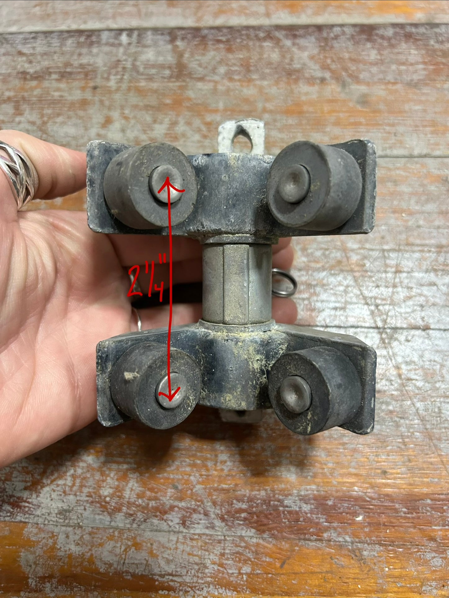 Vintage Mast Track/ Traveler Roller Car w/ 4 Delrin Rollers – 1-3/4” Track