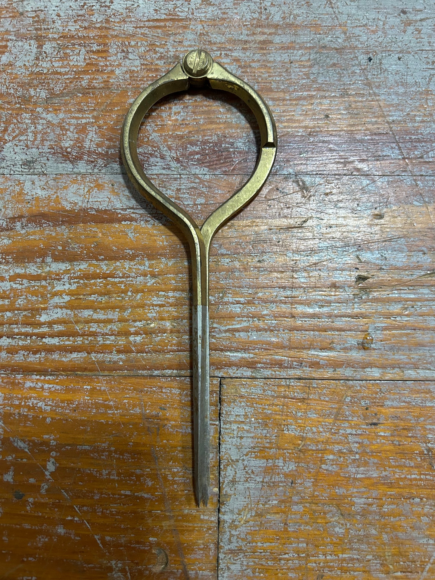 Vintage W&HC Nautical Chart Dividers Brass & Steel Navigation Tool