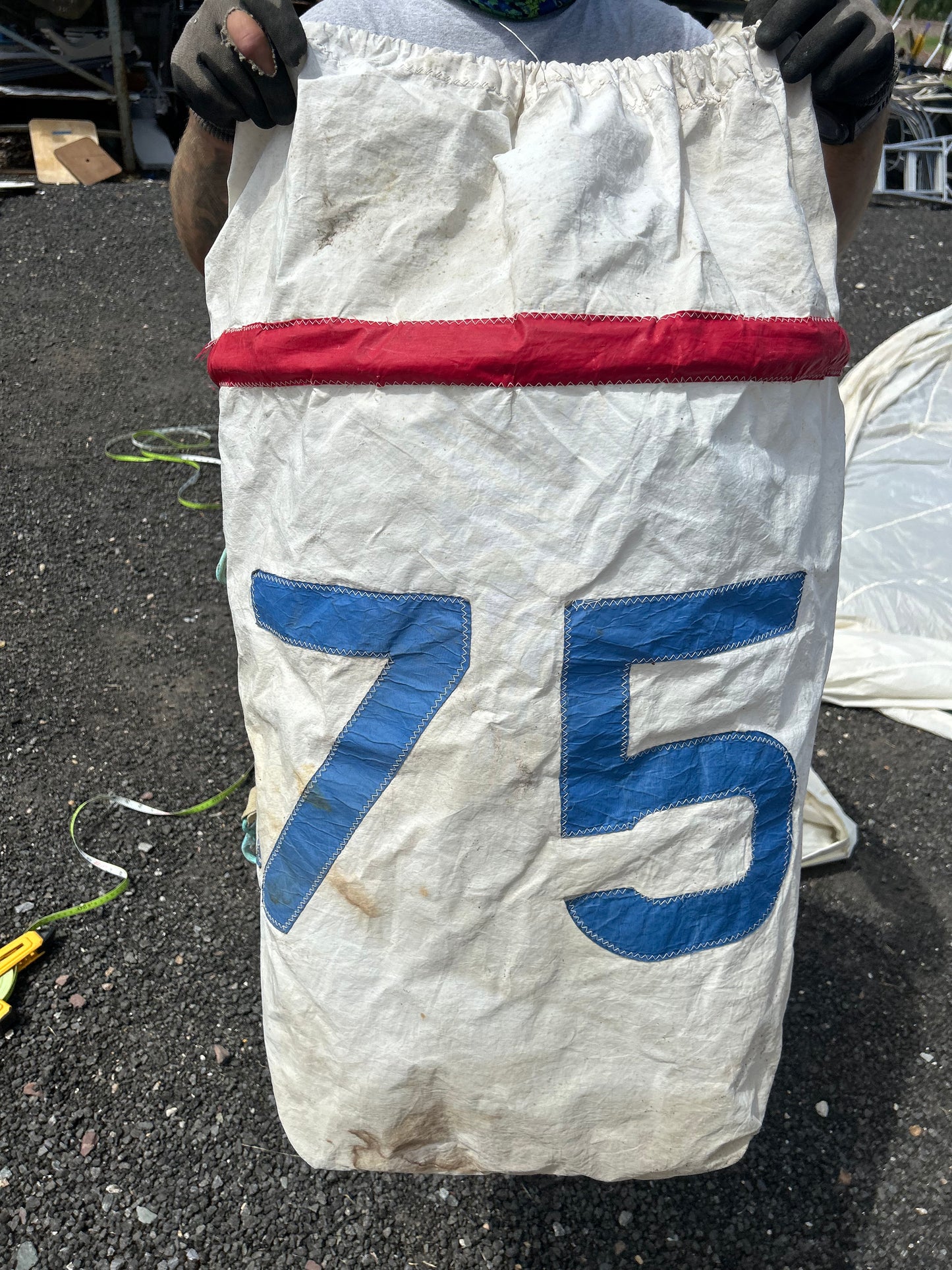 Shields Sails Symmetrical Spinnaker Sail Blue White 33’7” x 21’1” Sail #23896