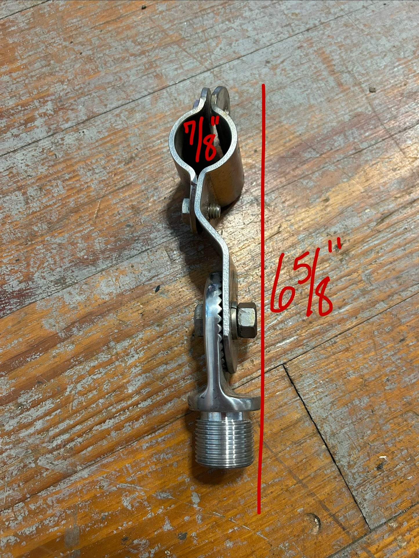 Stainless Steel Adjustable 7/8” Rail Mount w/ 1/2”-14 Male Thread Marine Antenna GPS