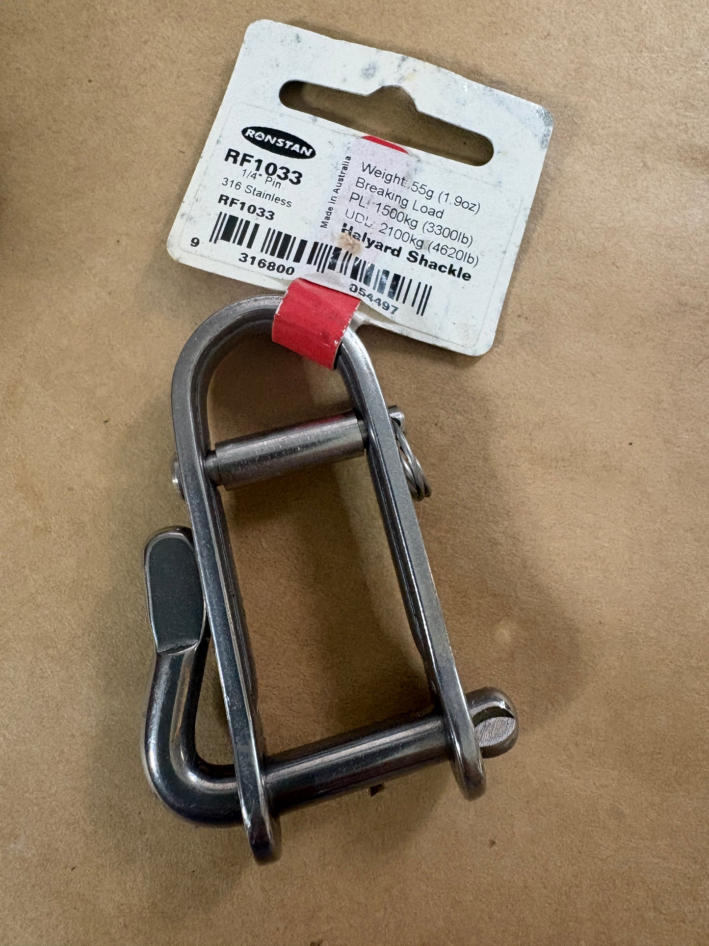 Ronstan Halyard Shackle RF1033 1/4" pin Stainless Steel