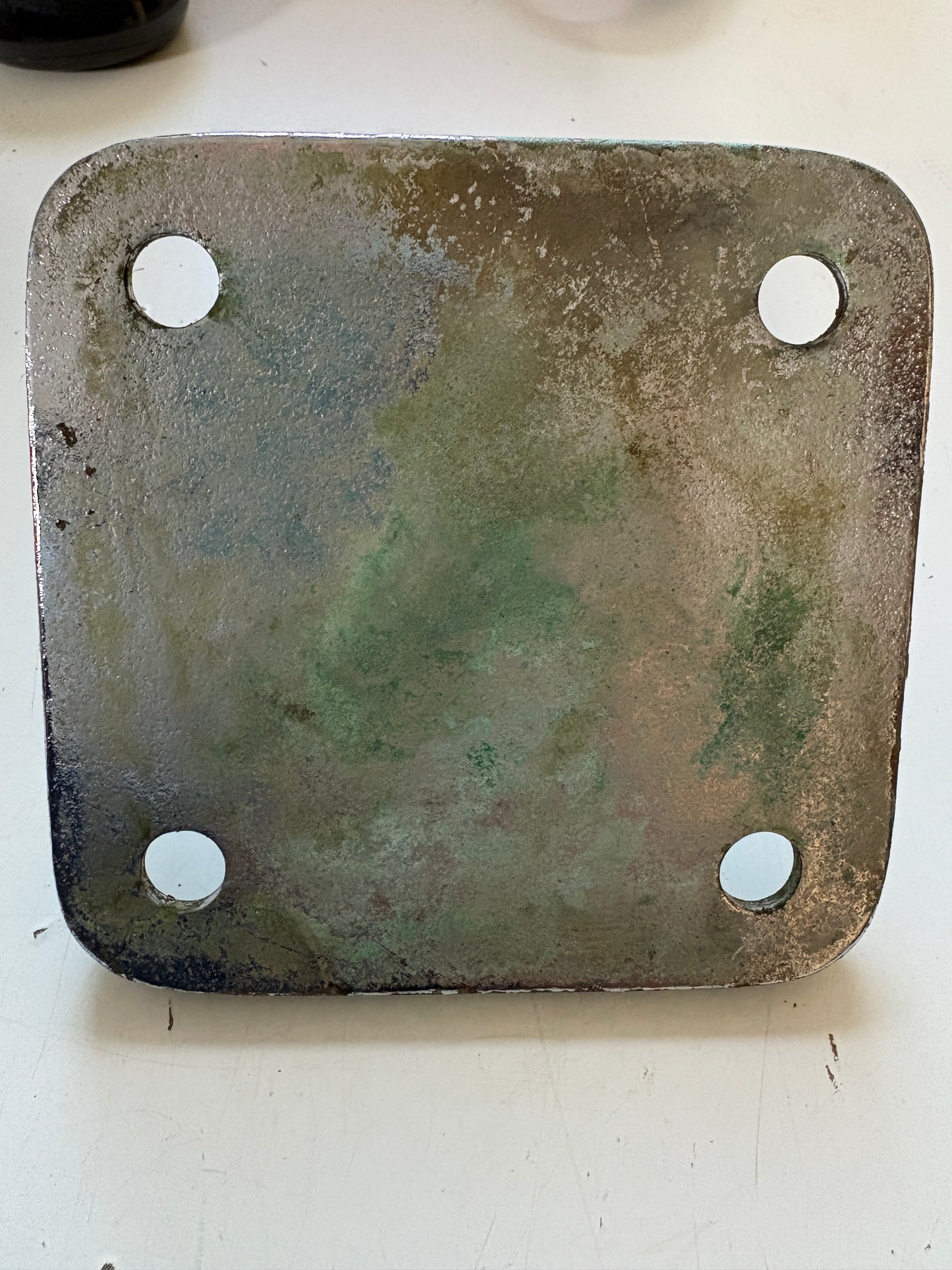 Vintage Bronze Deck Plate 4" square