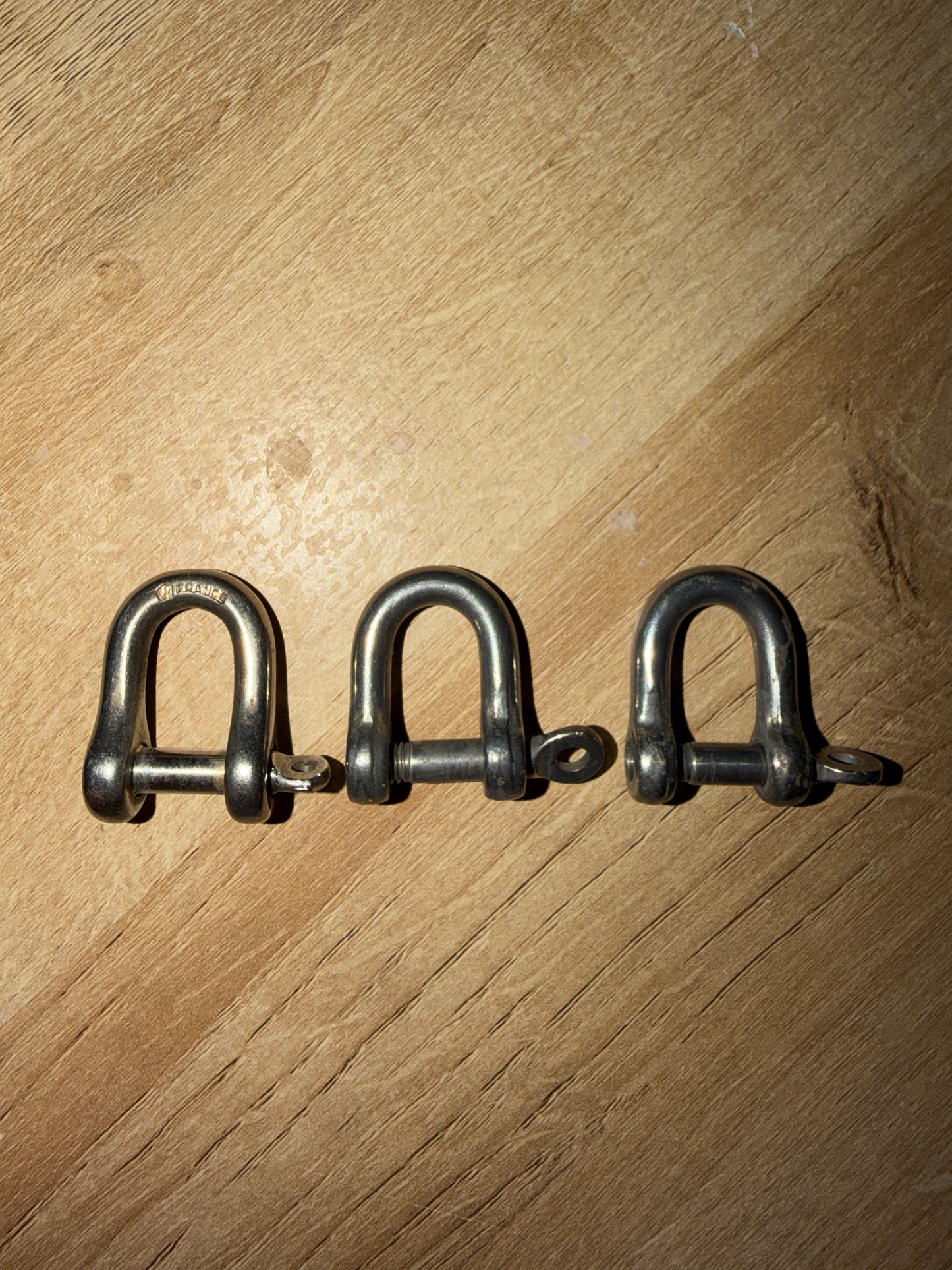 Lot OF 3 D Shackles - 1/4" Pin Diameter - 7/16" Width - 1 5/16" Length