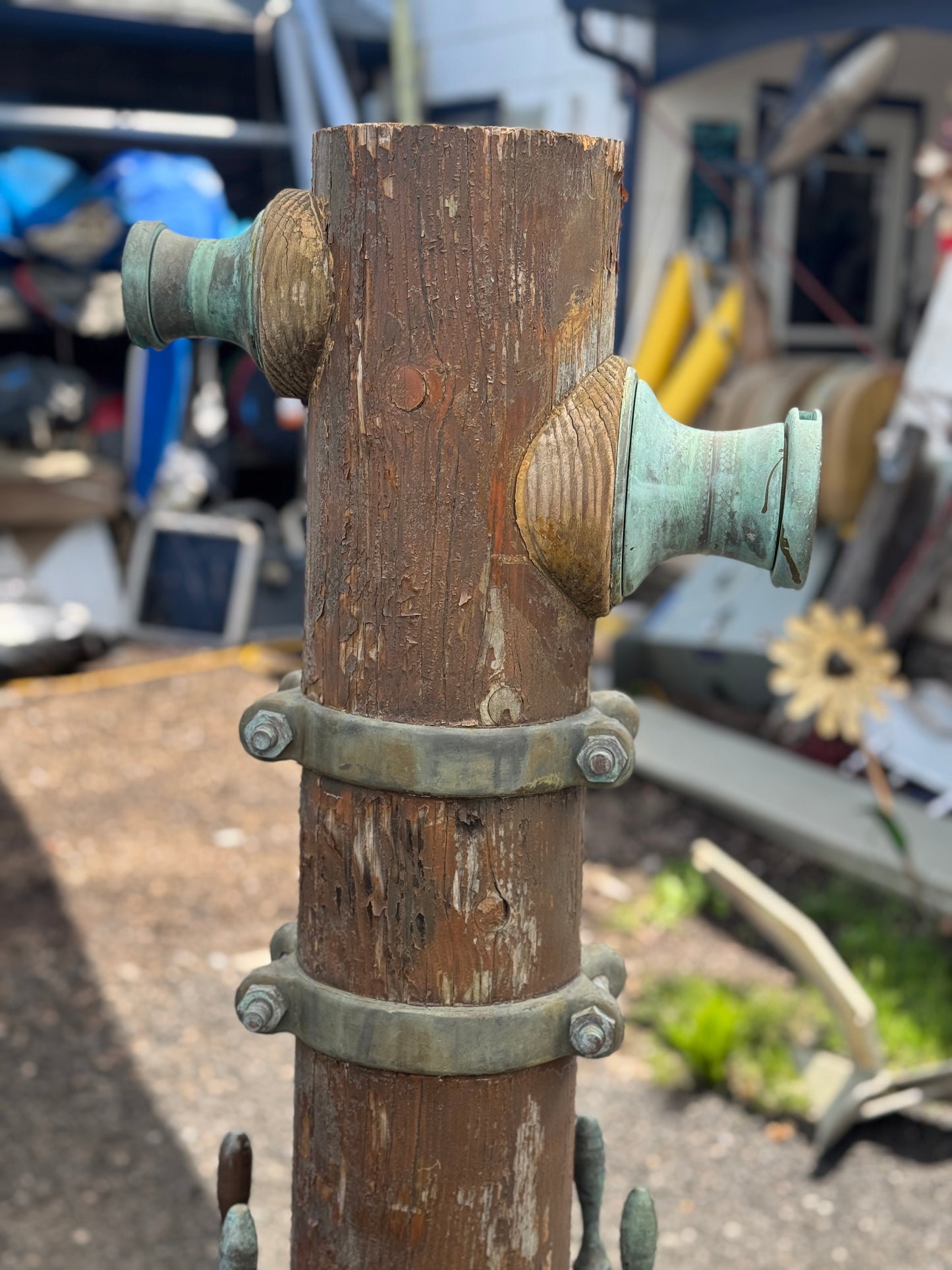 1930 Vintage Wood Mast Pieve with Bronze Rigging