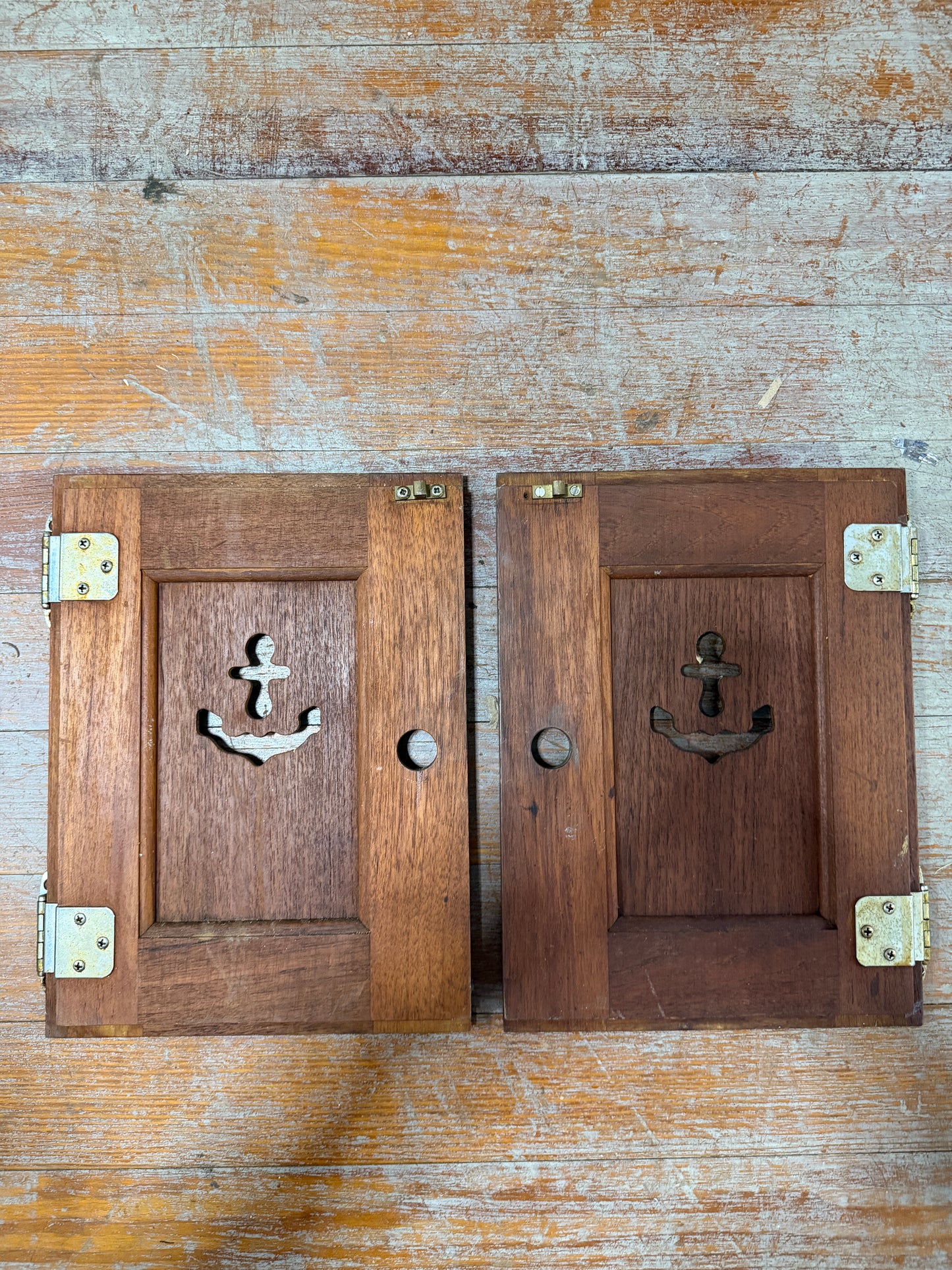 PAIR Catalina 30 Anchor Cut Out Interior Door - ID 11 3/4” Long x 9” Wide - #350