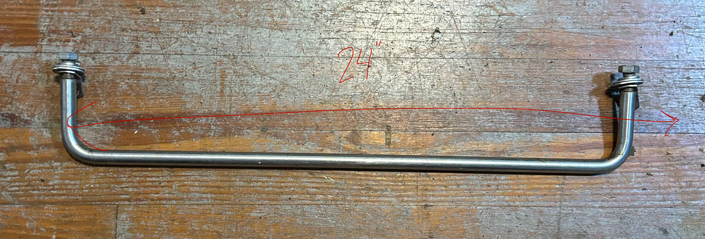 24” Stainless Traveler Bridge Support Bar / Grab Rail – 3-1/2” Rise