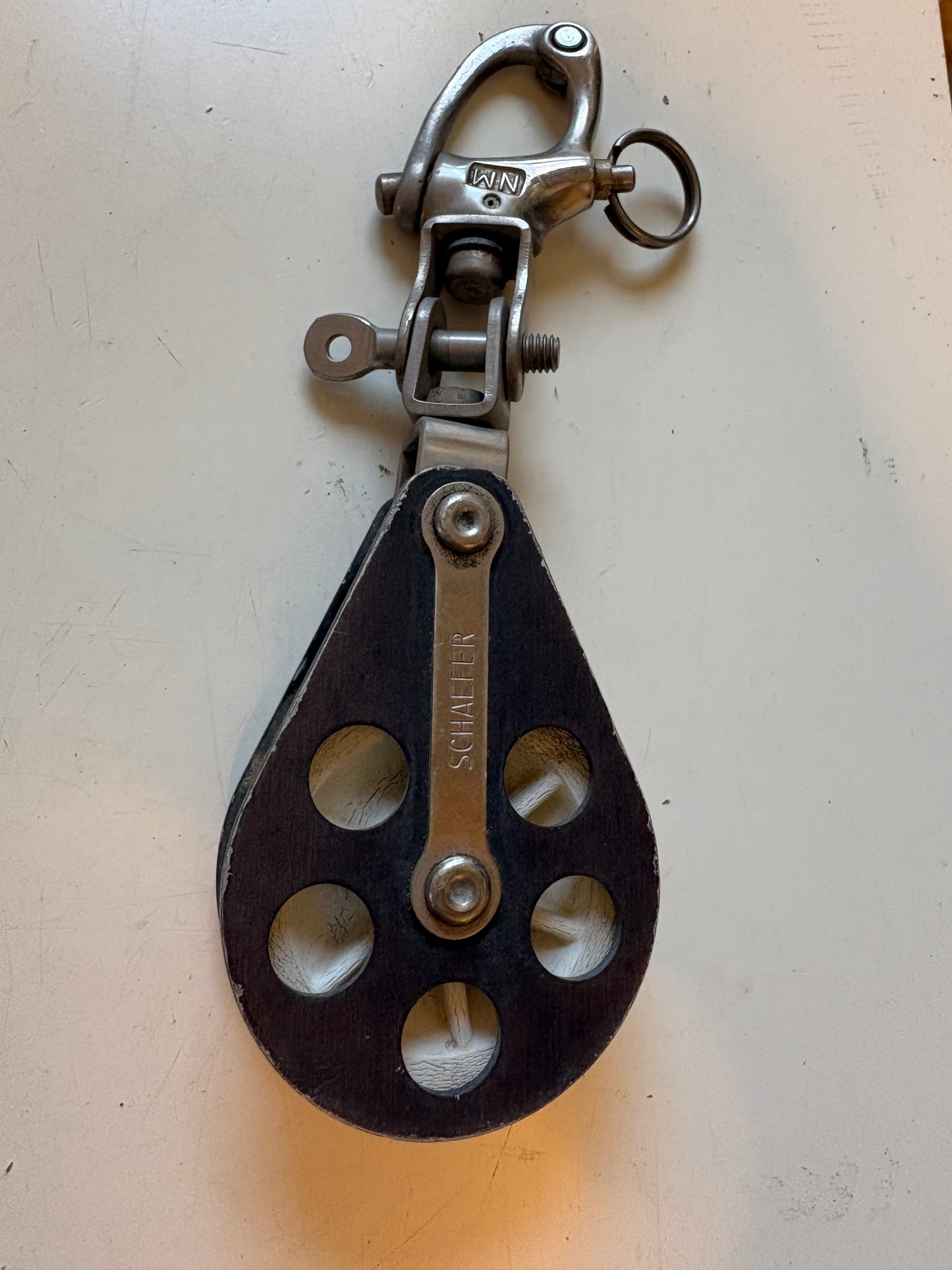 Schaefer Fixed 2" Block, 3/8" line with extended Snap Shackle