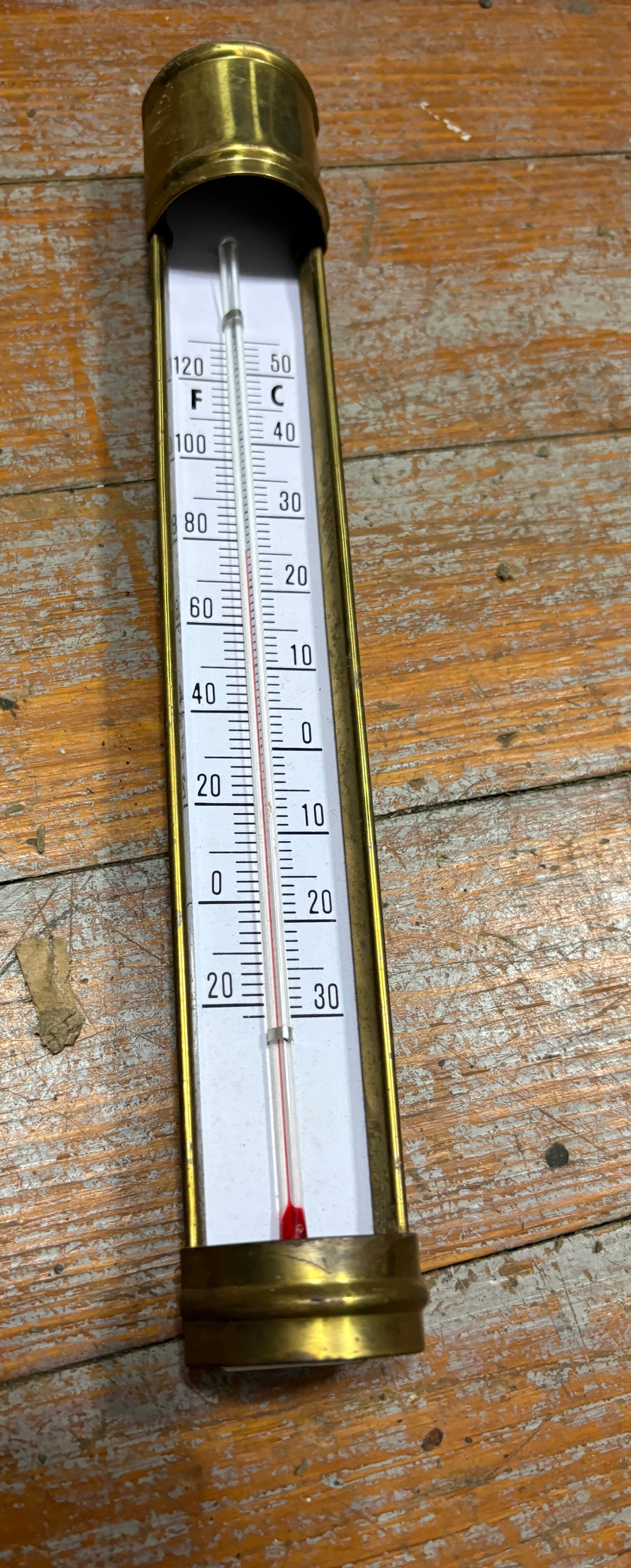 Brass 10" Outdoor Thermometer