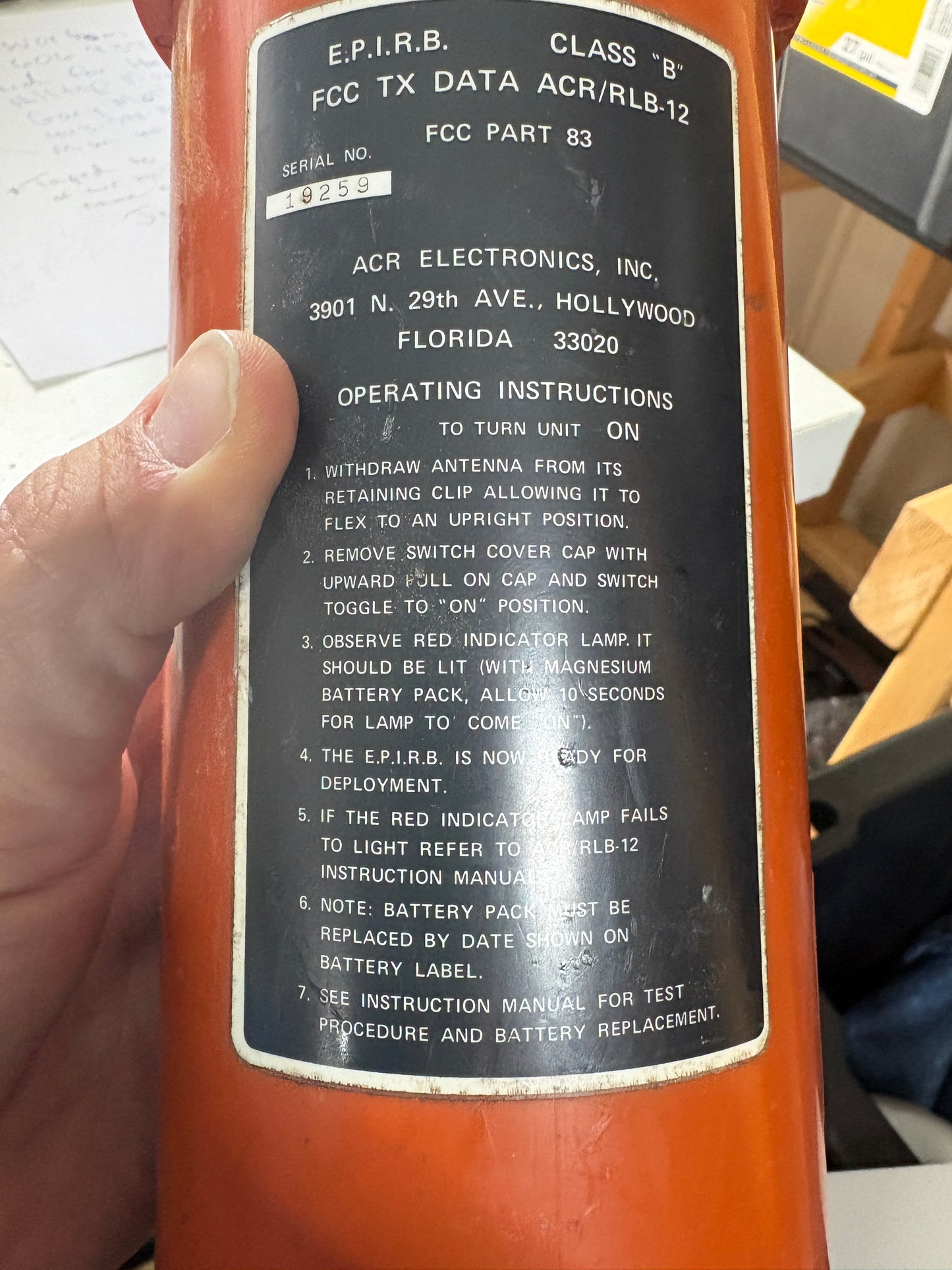 ACR E.P.I.R.B. Class A ACR/RLB-12 GlobalFix Emergency Beacon EXPIRED 1990s
