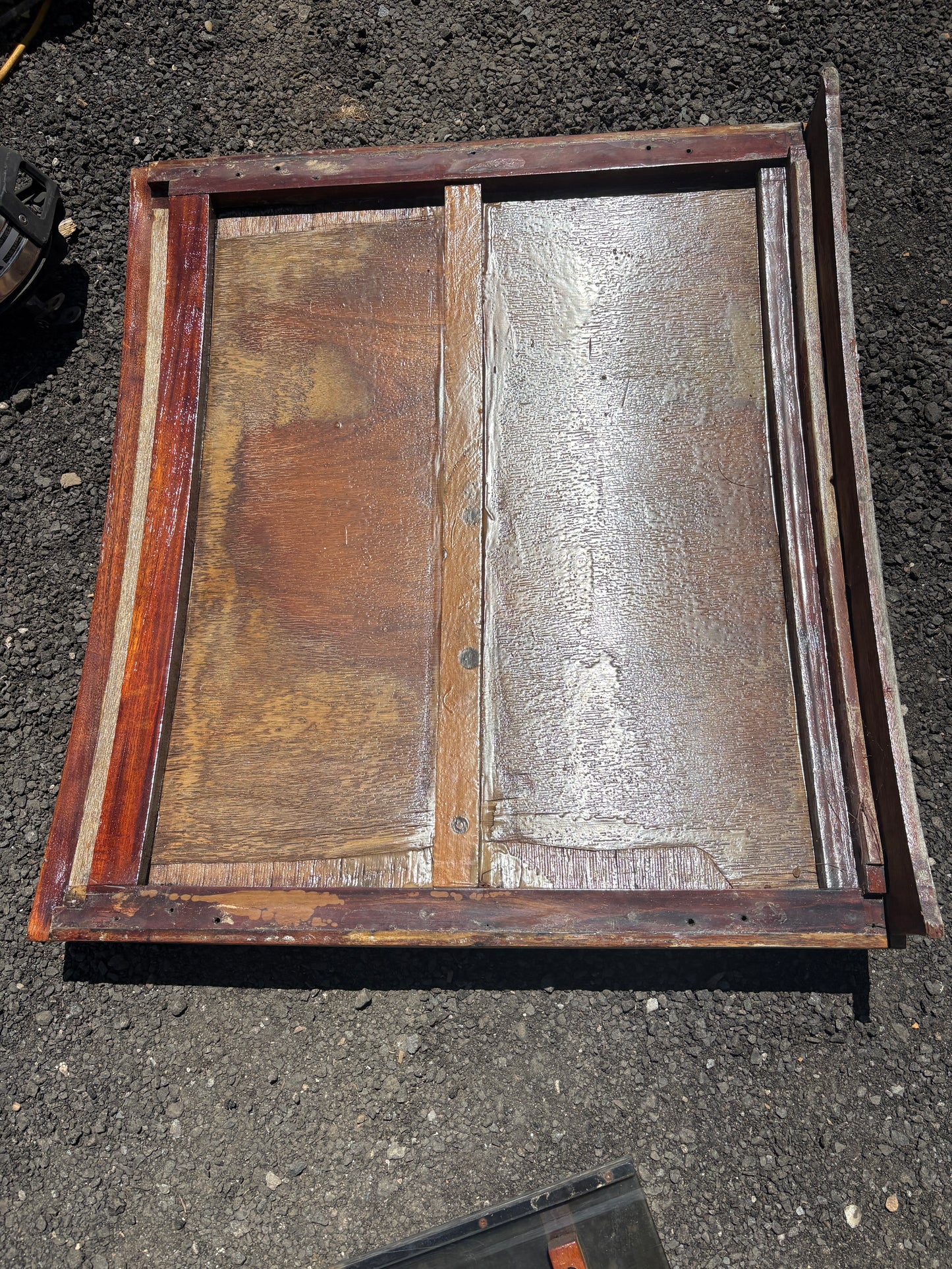 Teak Turtle Hatch and Plexi Glass Companionway Board from Tripp 30, includes slides