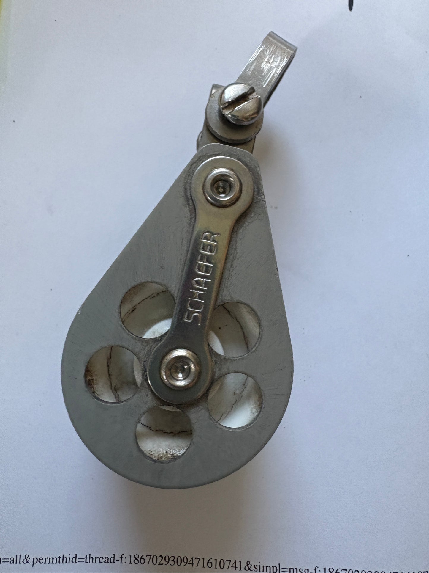 Schaefer Fixed Double Block 1 1/2" Sheave 3/8" Line max