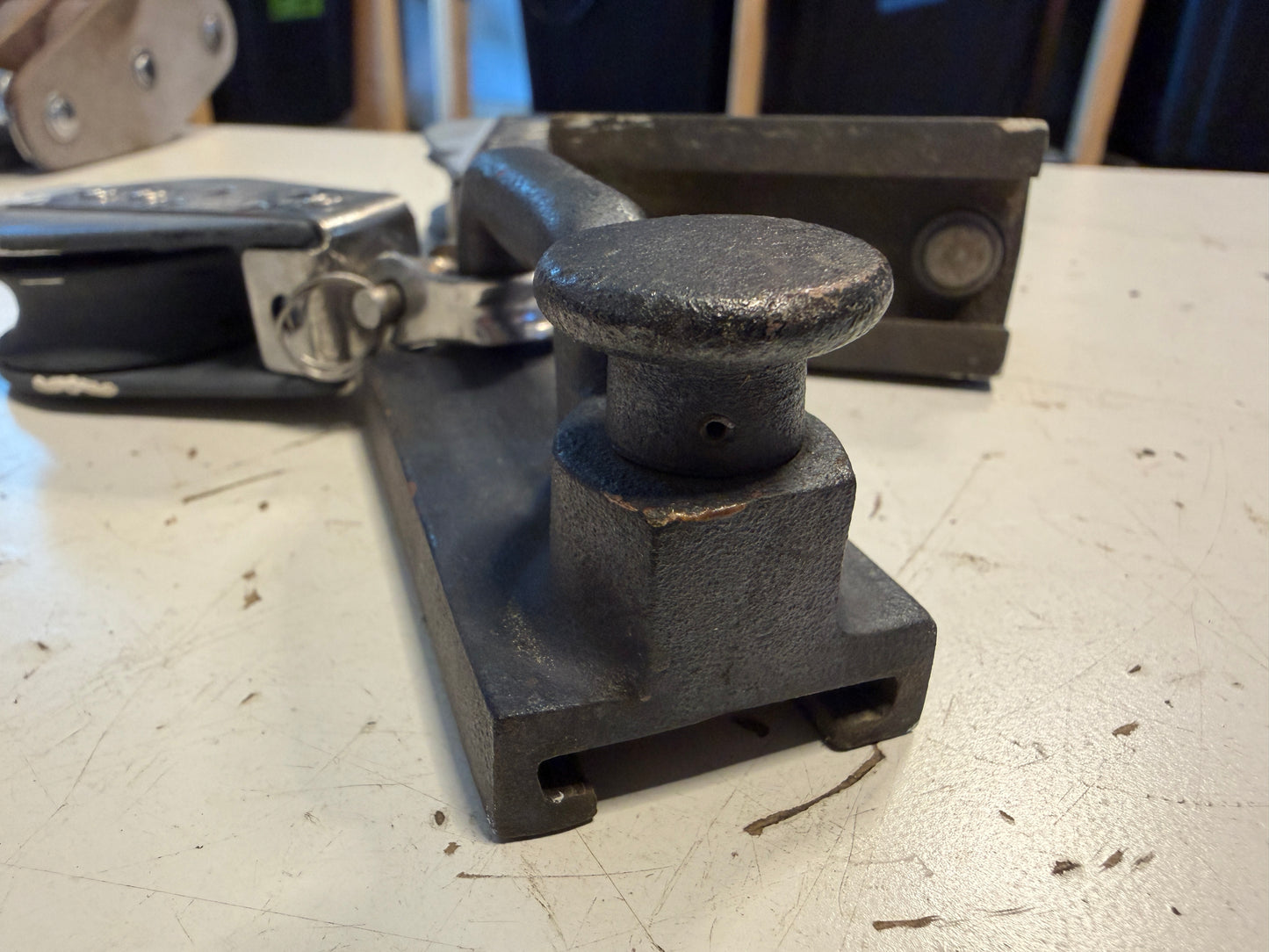 PAIR 1" Cast Bronze Track Cars With Harken Single Blocks