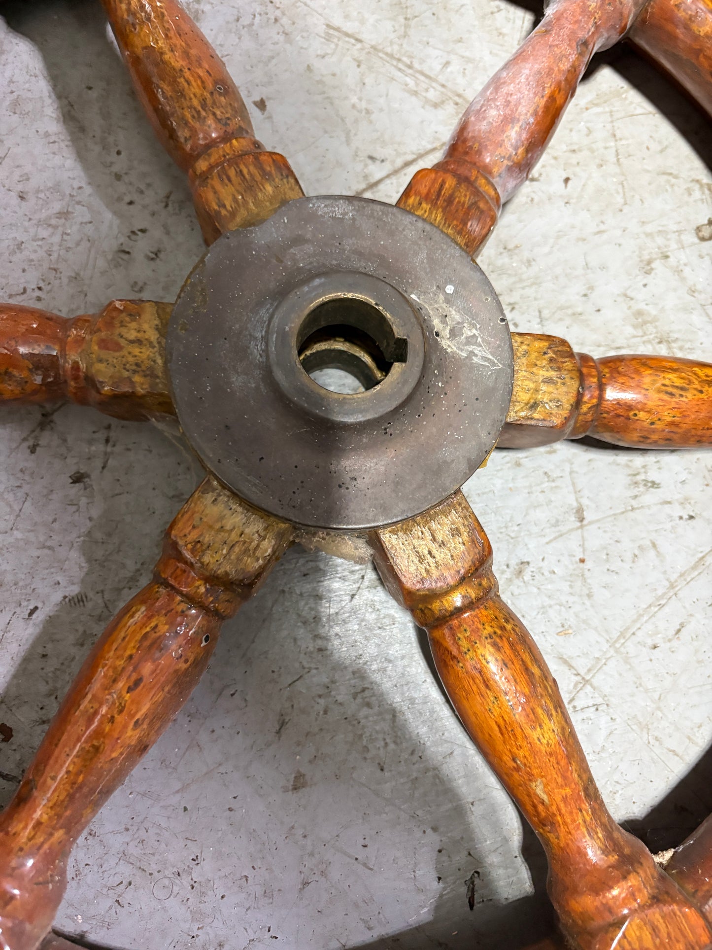 Teak Wheel 30 1/2" off of Downeaster 38