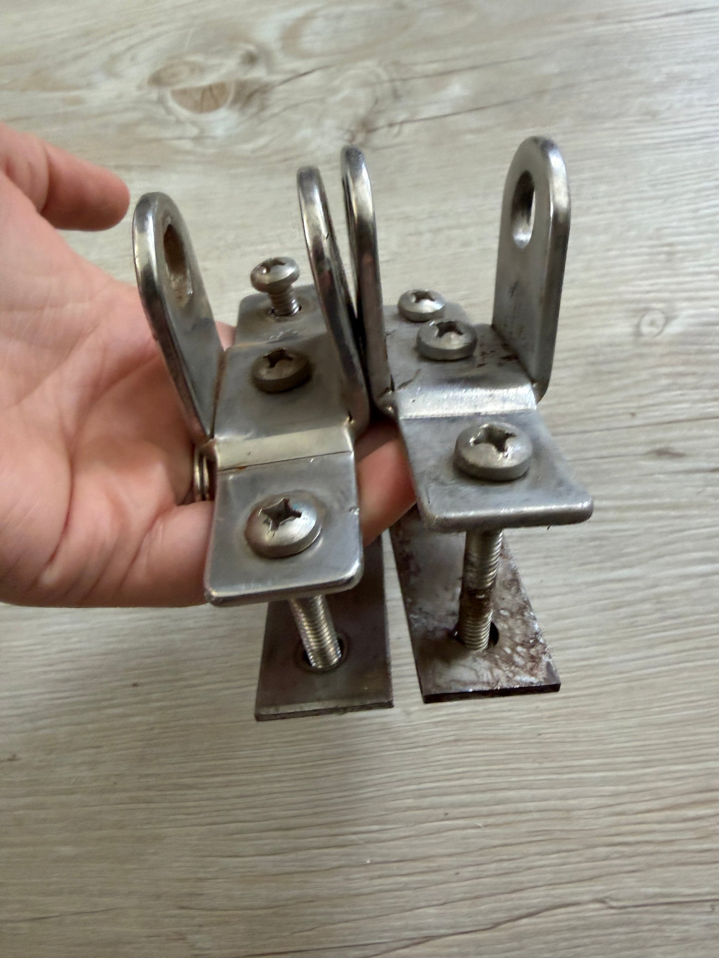 PAIR Schaefer Stainless Clamp-On Spar Padeye / Mast Tang / Boom Attachment