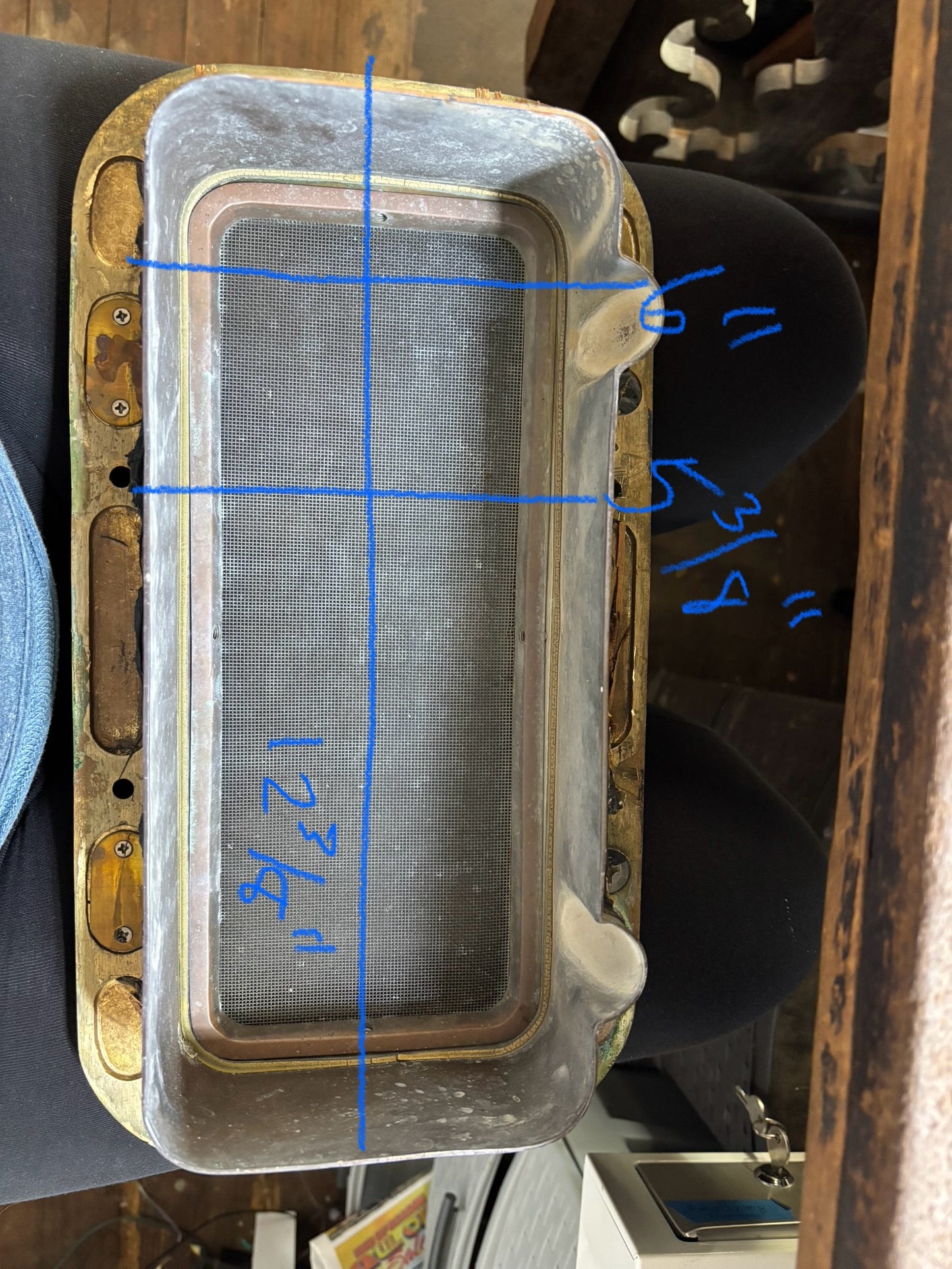 Valiant 32 Bronze Portlight / Porthole - With Retainer / Trim Piece - Inside Diameter Measures 12 3/8" Long x 5 3/8" Wide