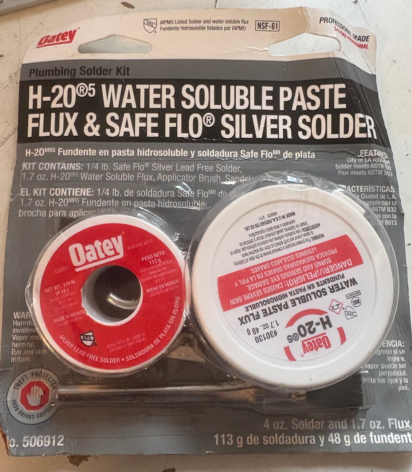 Oatay Plumbing Solder Kit, 1/4 lb solder and 1.7 oz flux
