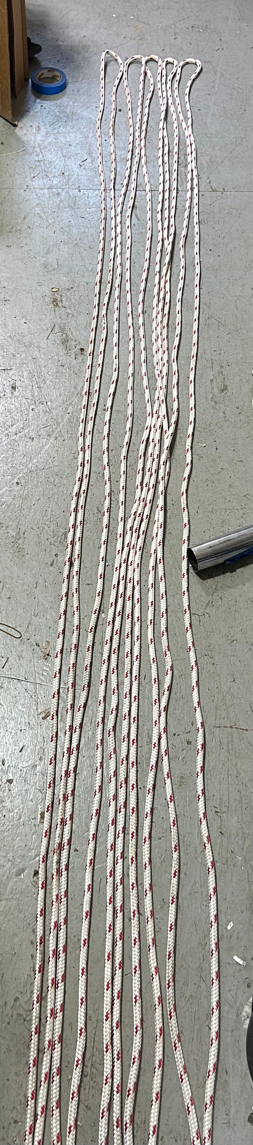 White and Red Halyard Line - 101’ 5” of 7/16”
