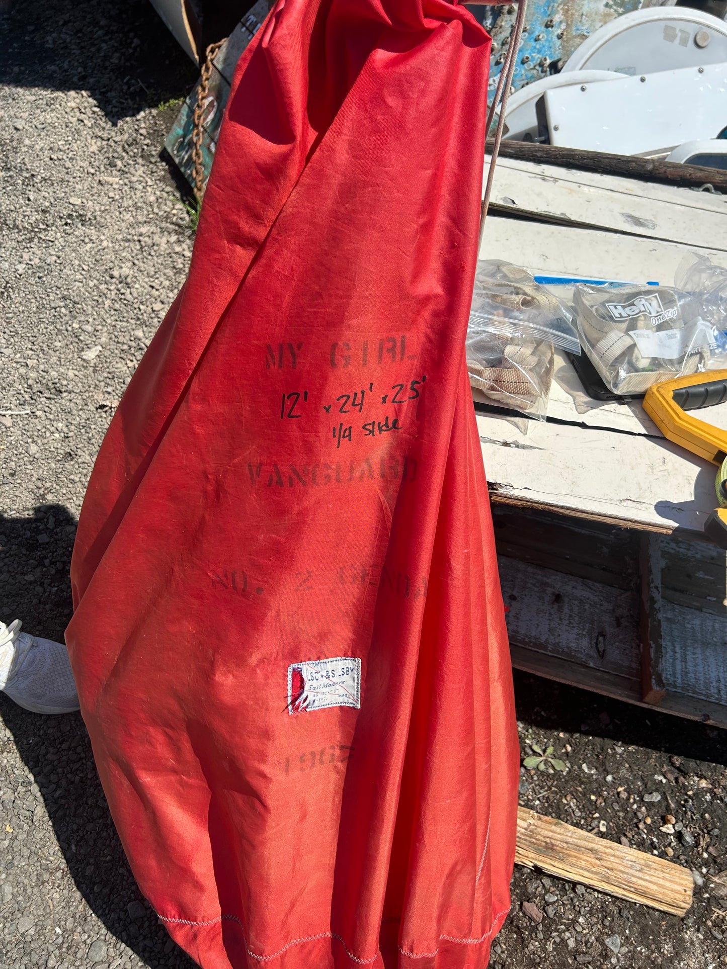 Vintage Dacron Sail – 25’ x 24’ x 12’