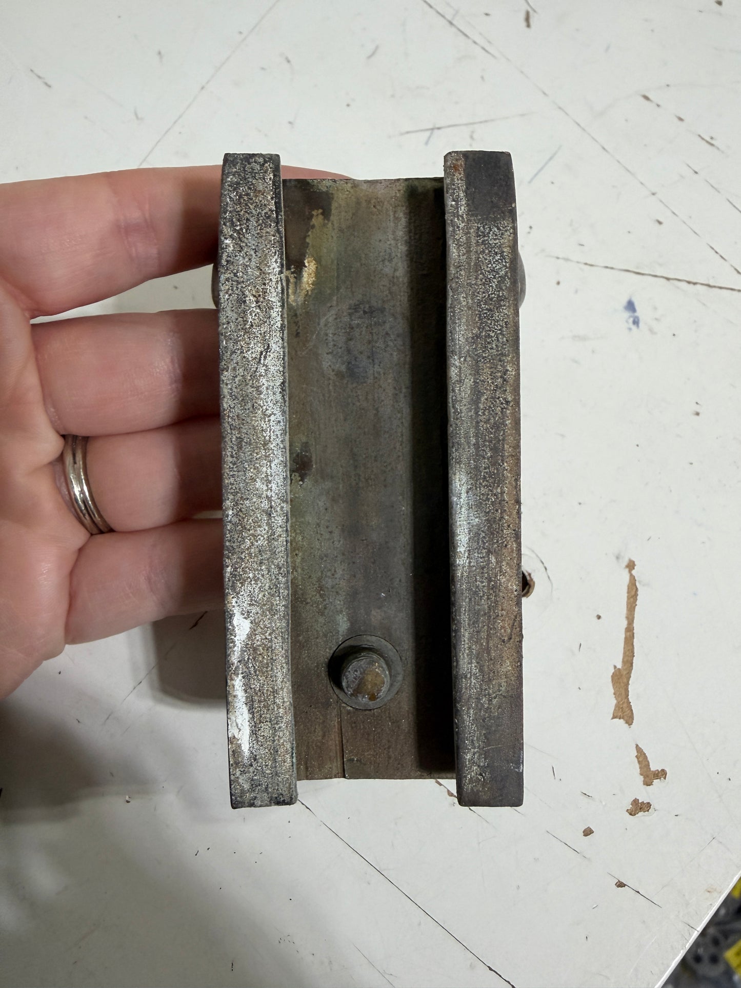 Vintage Bronze Pull Top Mast Ring / Spinnaker Car - 1 1/4" Track - 1 5/16" Ring Diameter