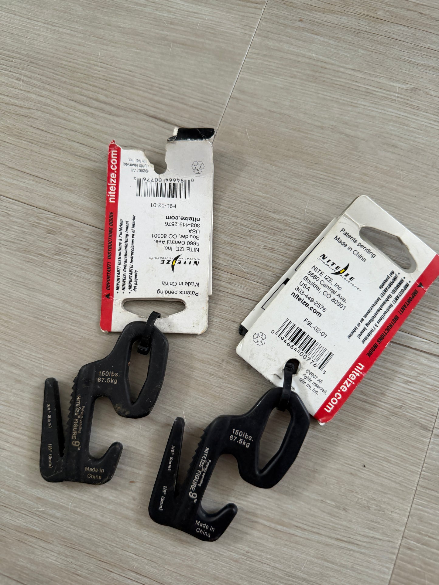 PAIR Nite Ize Figure9 Rope Fastener - Fits 1/8" - 3/8" Line - NEW