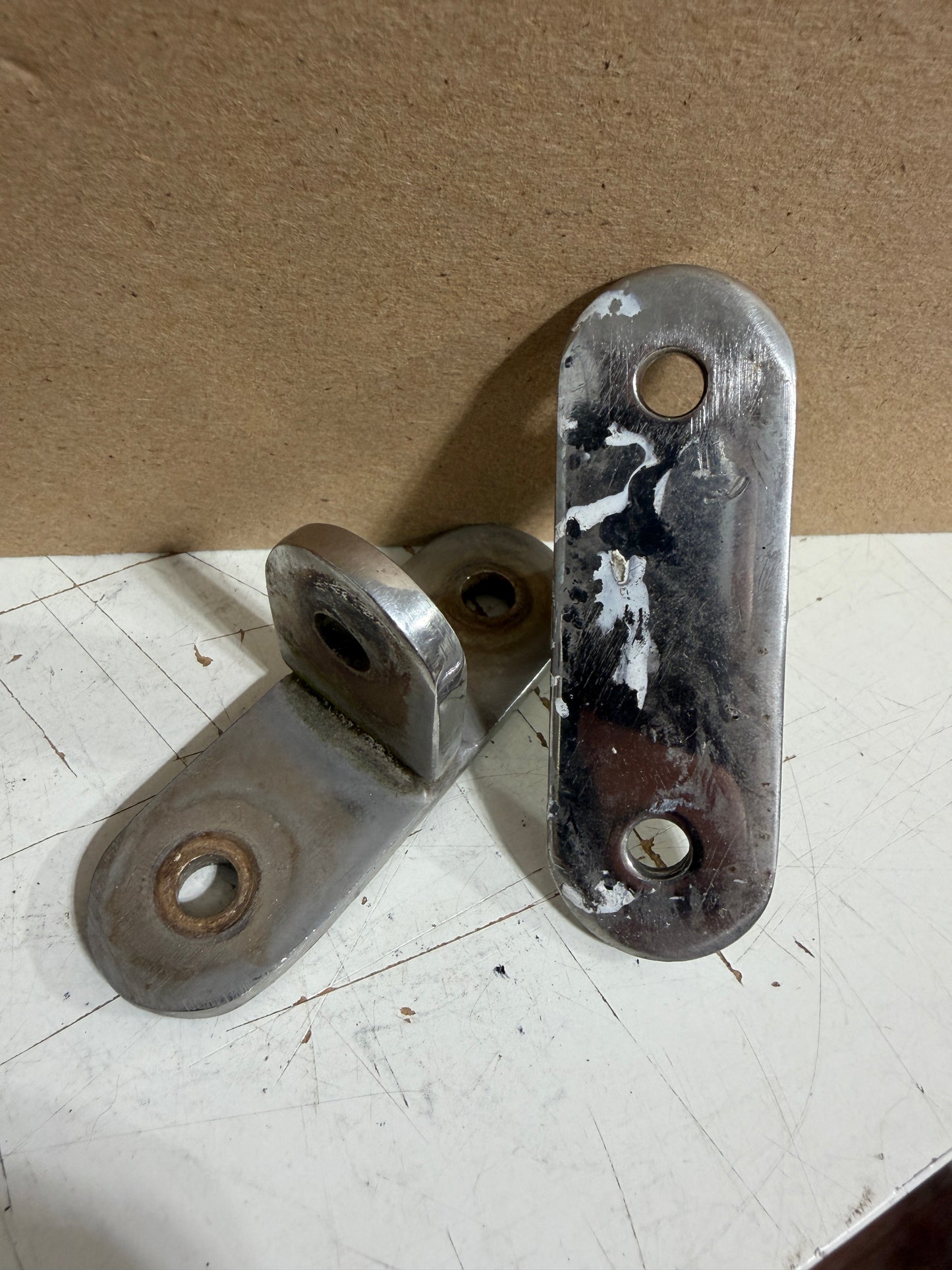 PAIR Stainless Steel Ladder Mounting Brackets - 3/16" Hole