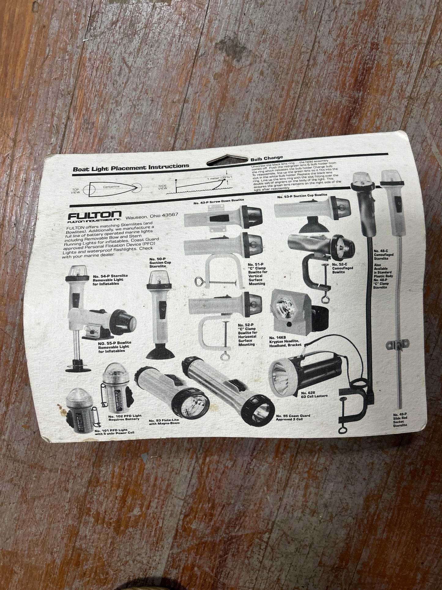 Fulton BowLite 53-P Battery Operated Portable Boat Light