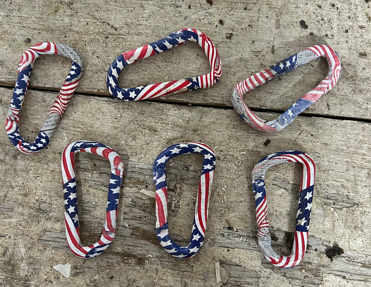 LOT OF 6 - 2 1/4” patriotic carabiners