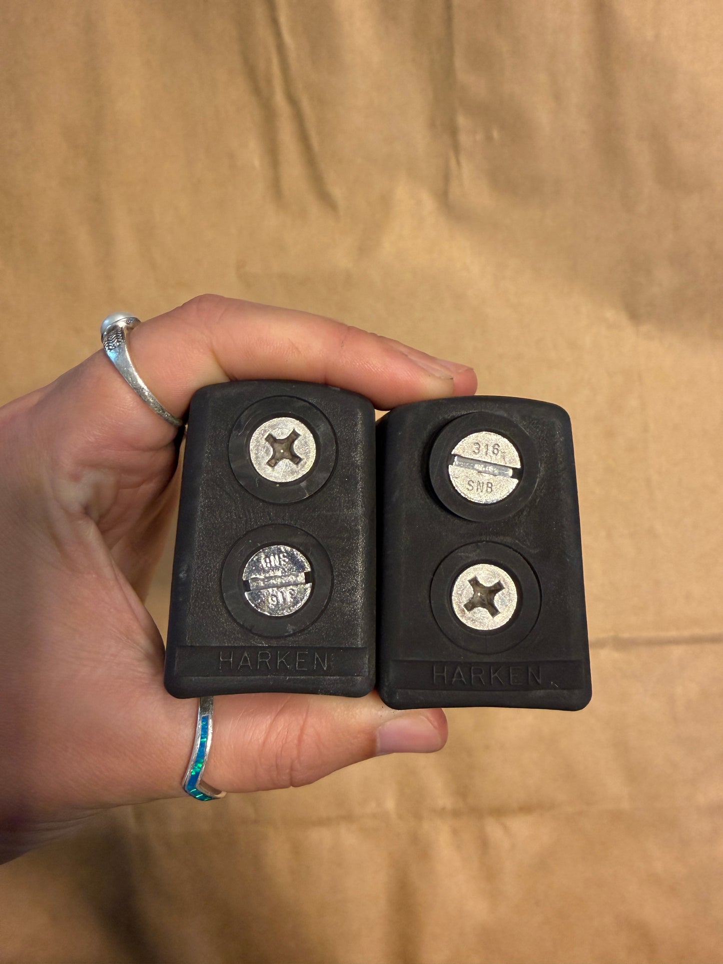 PAIR 1” Harken Rubber Track Ends With Hardware