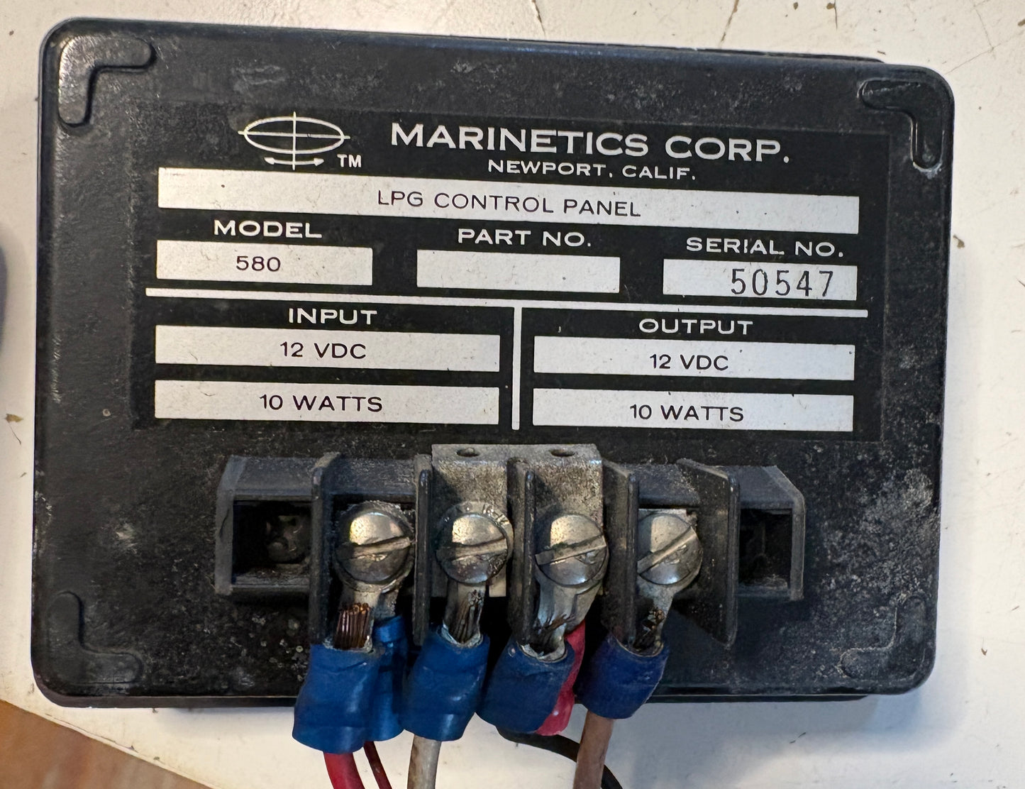Marinetics Corps LP Gas Control - MODEL 580