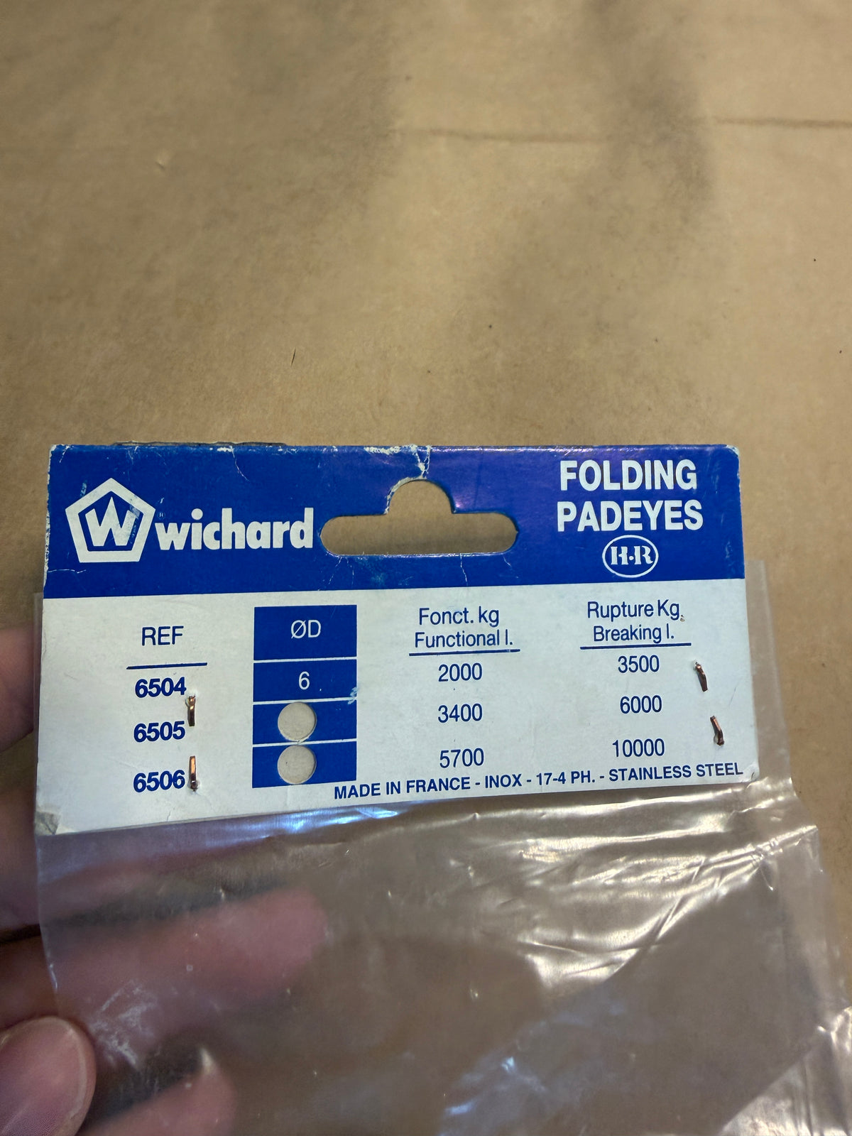 Wichard Folding PadEye - 1/4" Diameter - USED