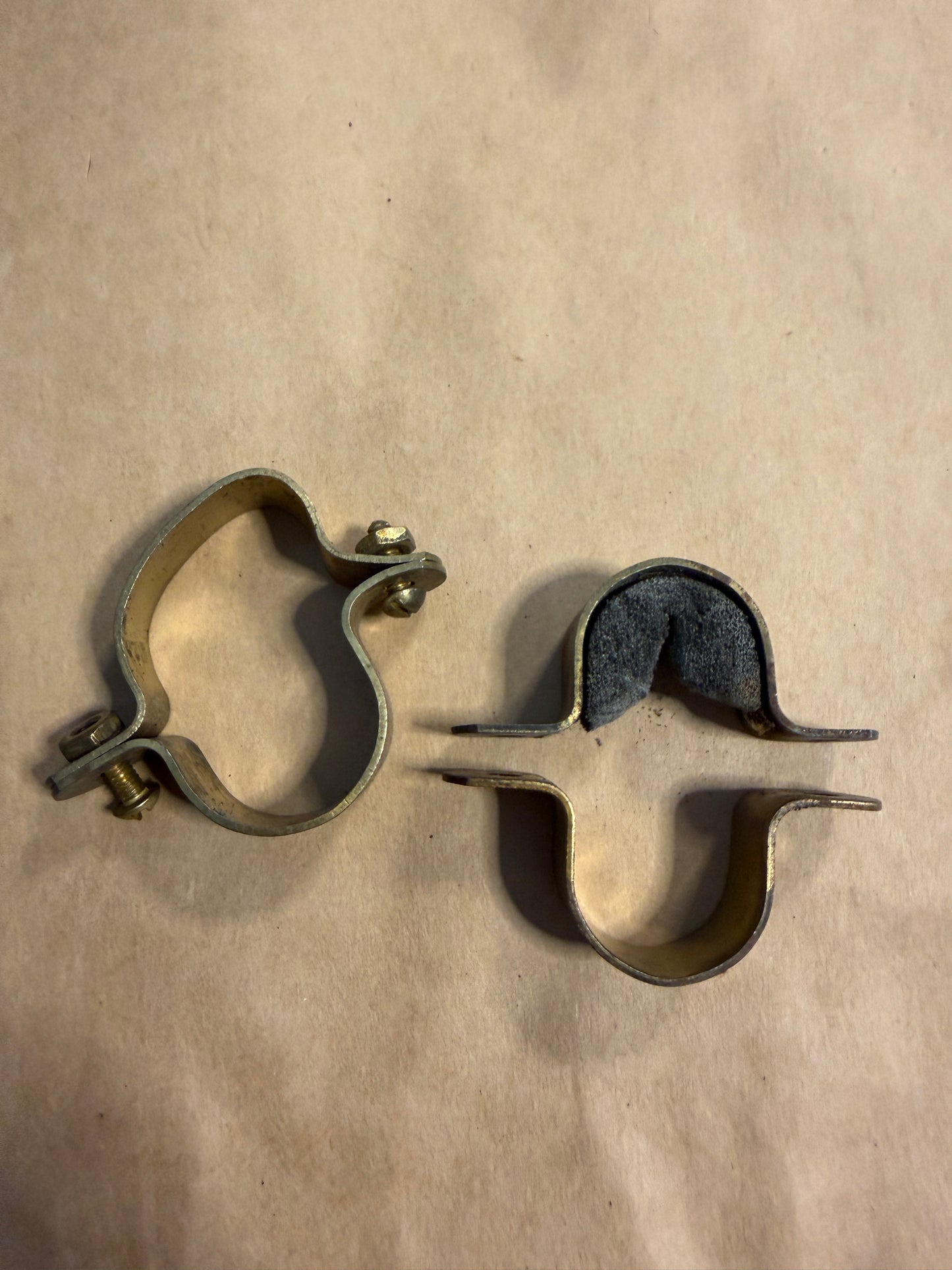 Lot of 4 Brass Pad Eye / Deck Bows - 1" x 7/8"