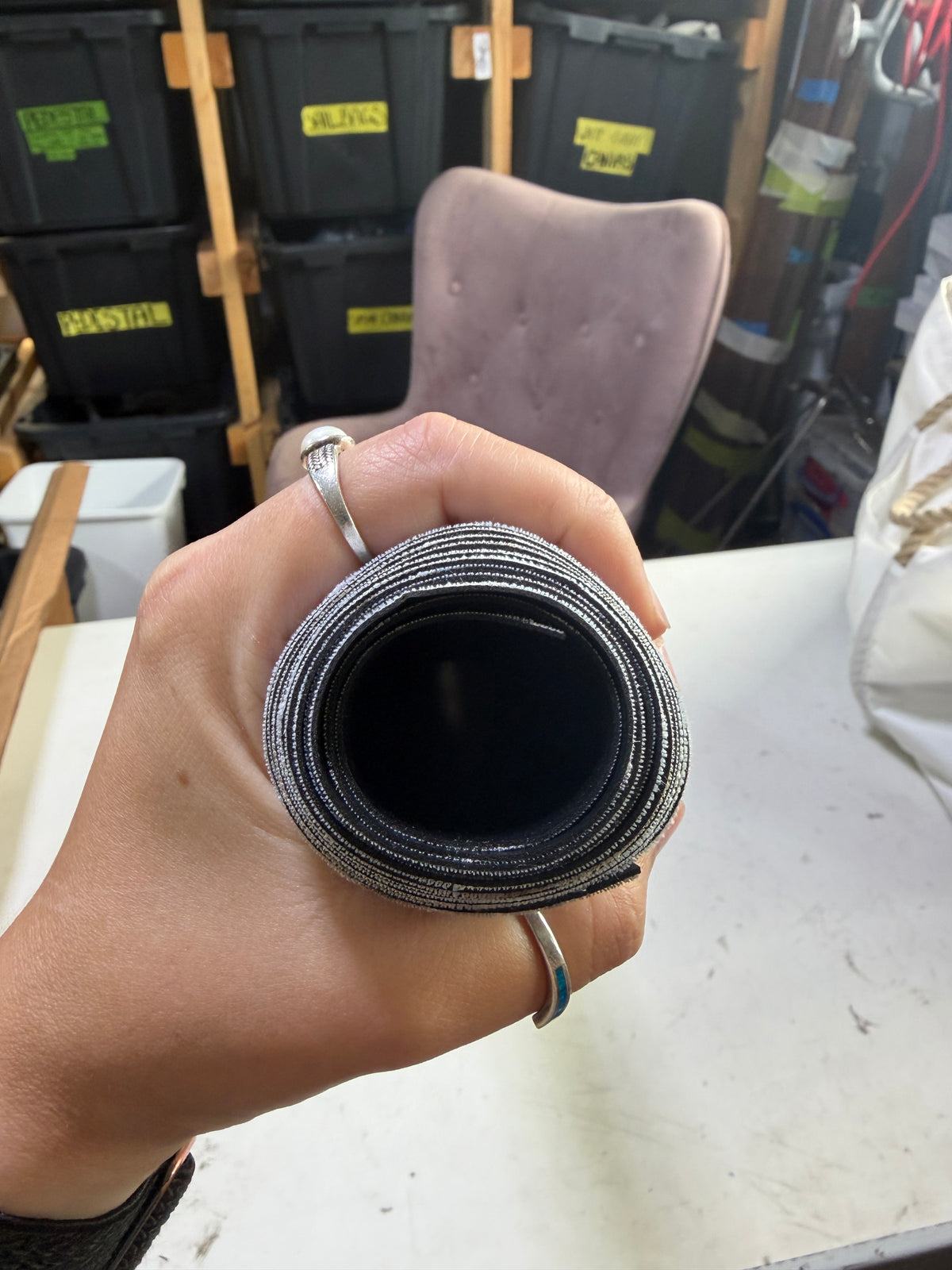 1 yard and 20" Length x 39 1/2" Width Black Vinyl Fabric - NEW
