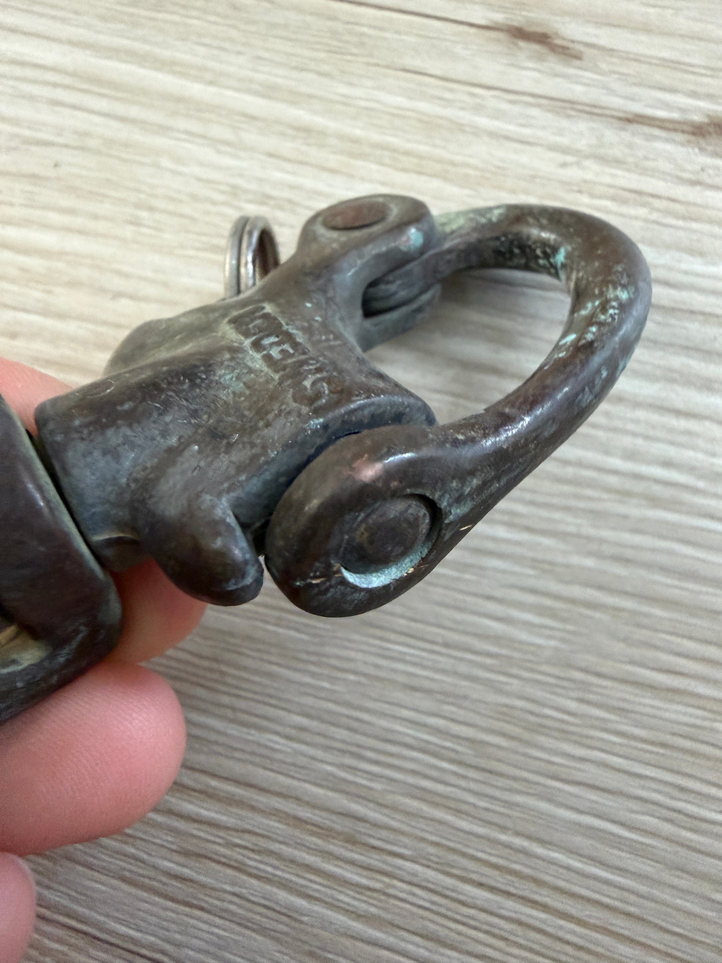 Bronze Sweden Swivel Bail Shackle - 11/16” - Slightly Bent
