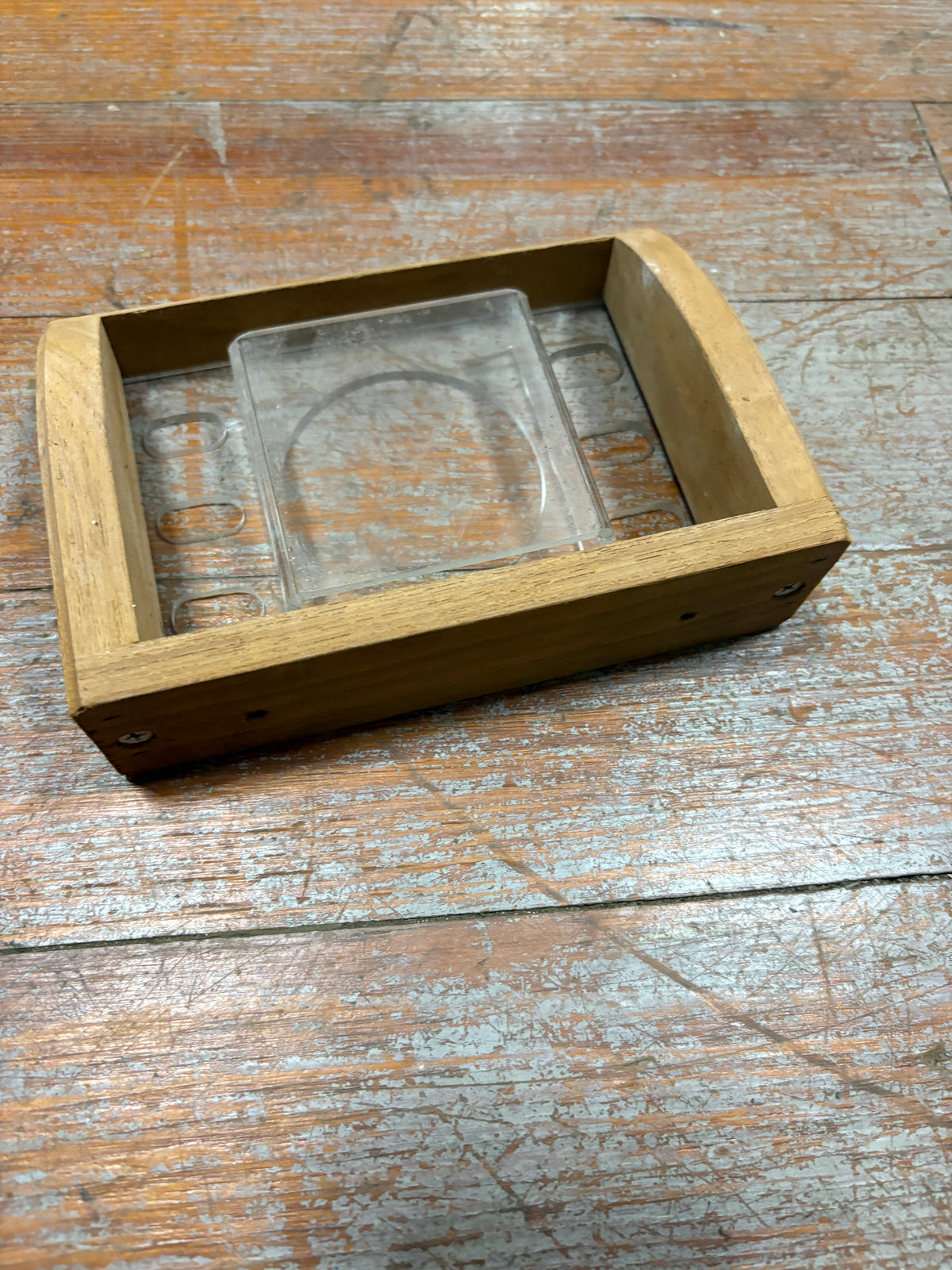 Teak Cup and Tooth Brush Holder