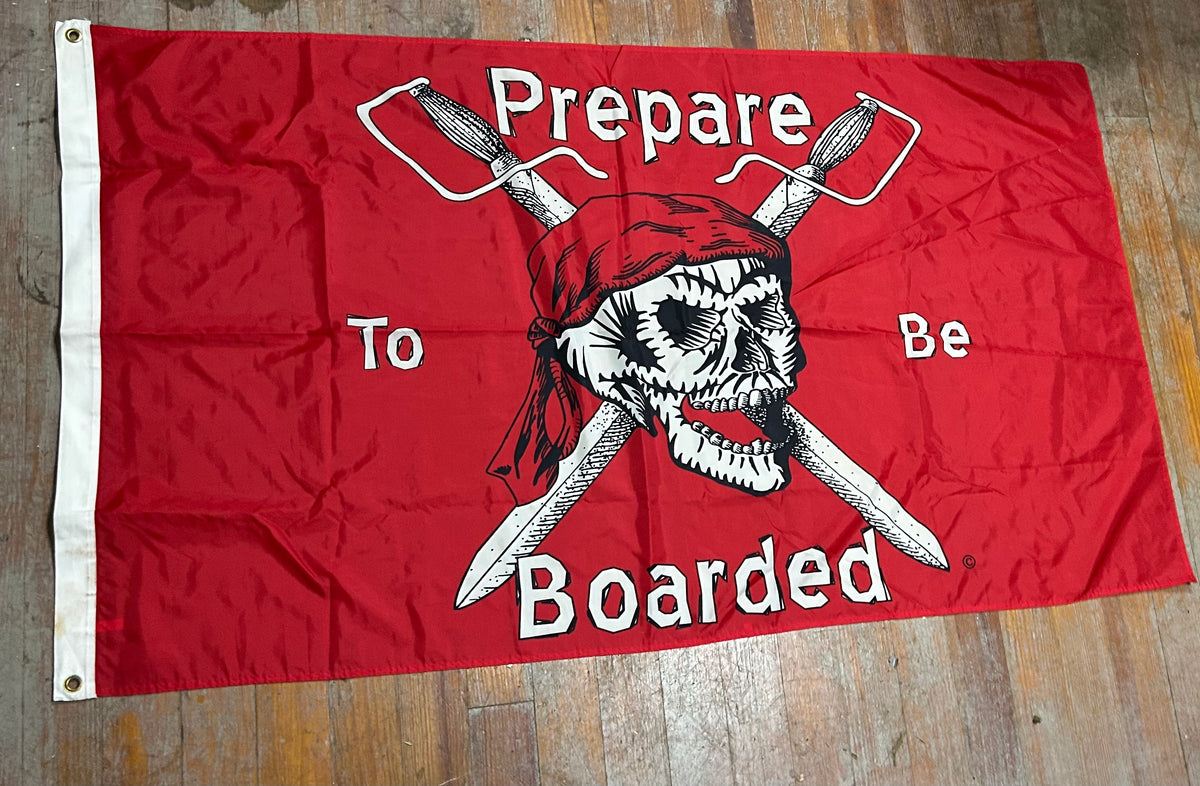 5' x 2' 10" Prepare to be Boarded Skull Flag