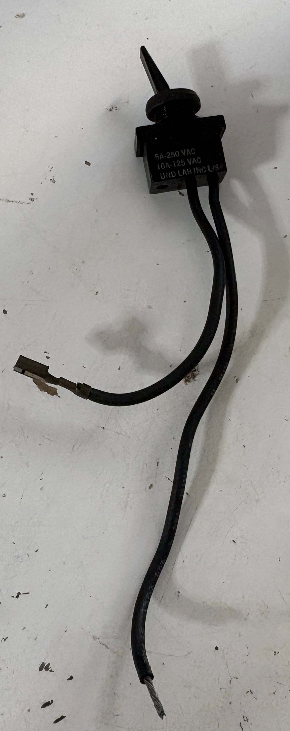 Panel Toggle Switch Black Plastic with cords