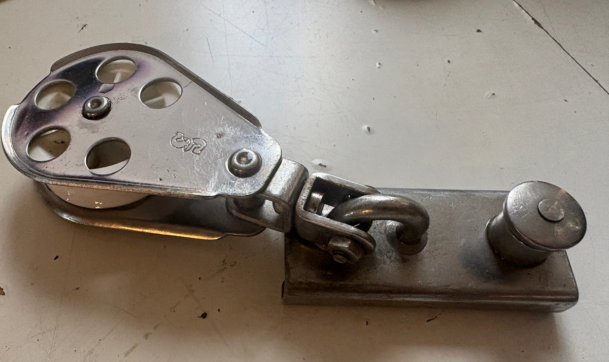 Schaefer Single Block 1 7/8" Sheave pull Top 1" Track Car 3/8" Line