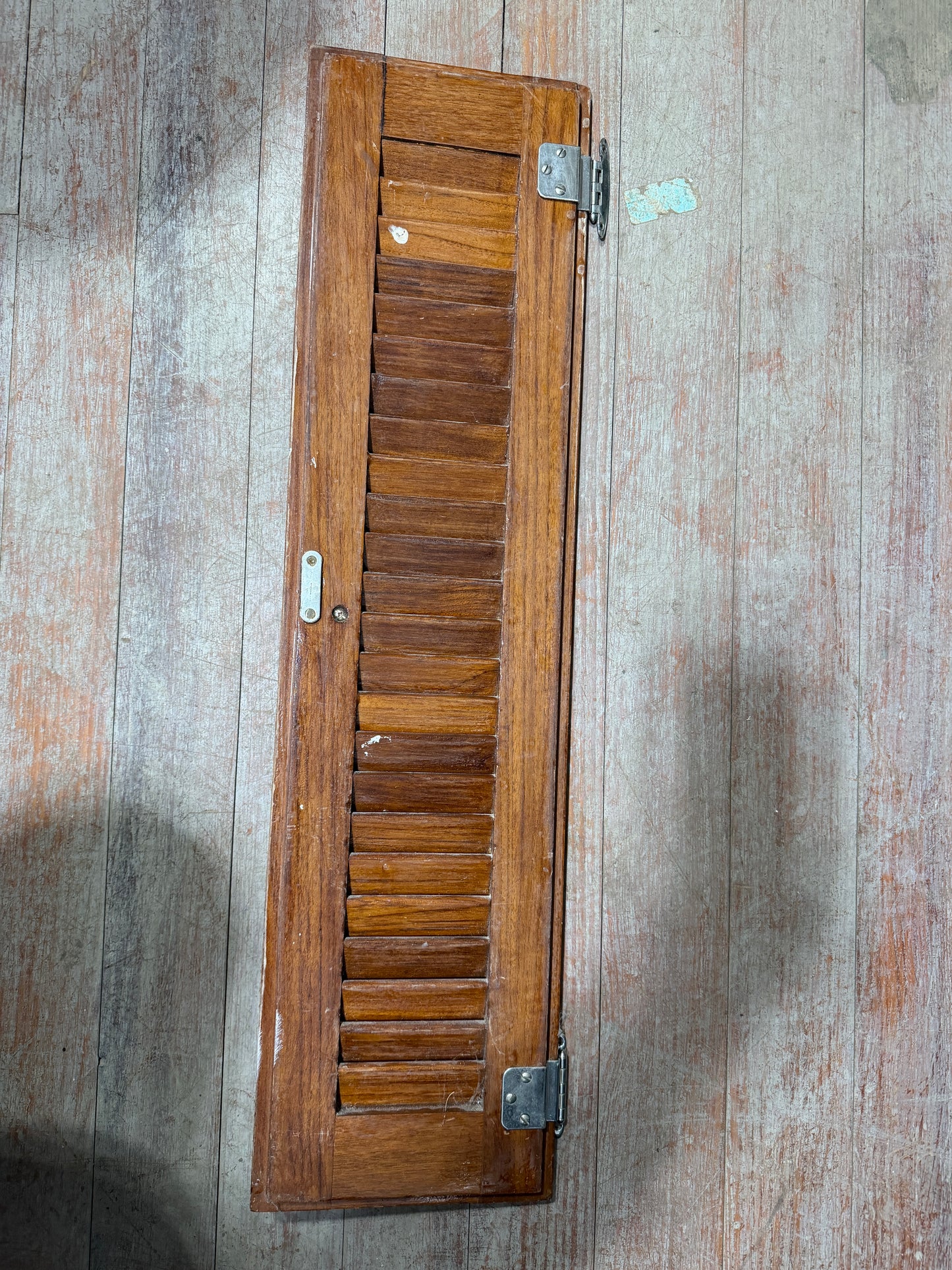Skinny Louvered Cabinet Door - ID: 28" Long x 6 5/8" Wide -- #302
