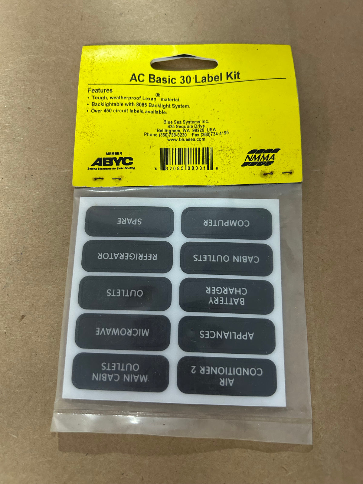 Blue Sea Systems 8031 AC Basic 30 Label Kit