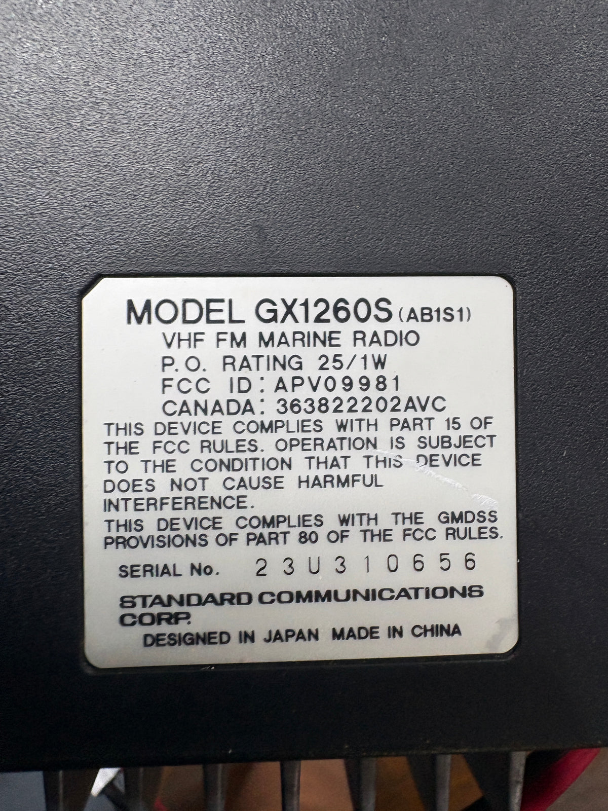 Standard Horizon GX126OS VHF Radio NEW
