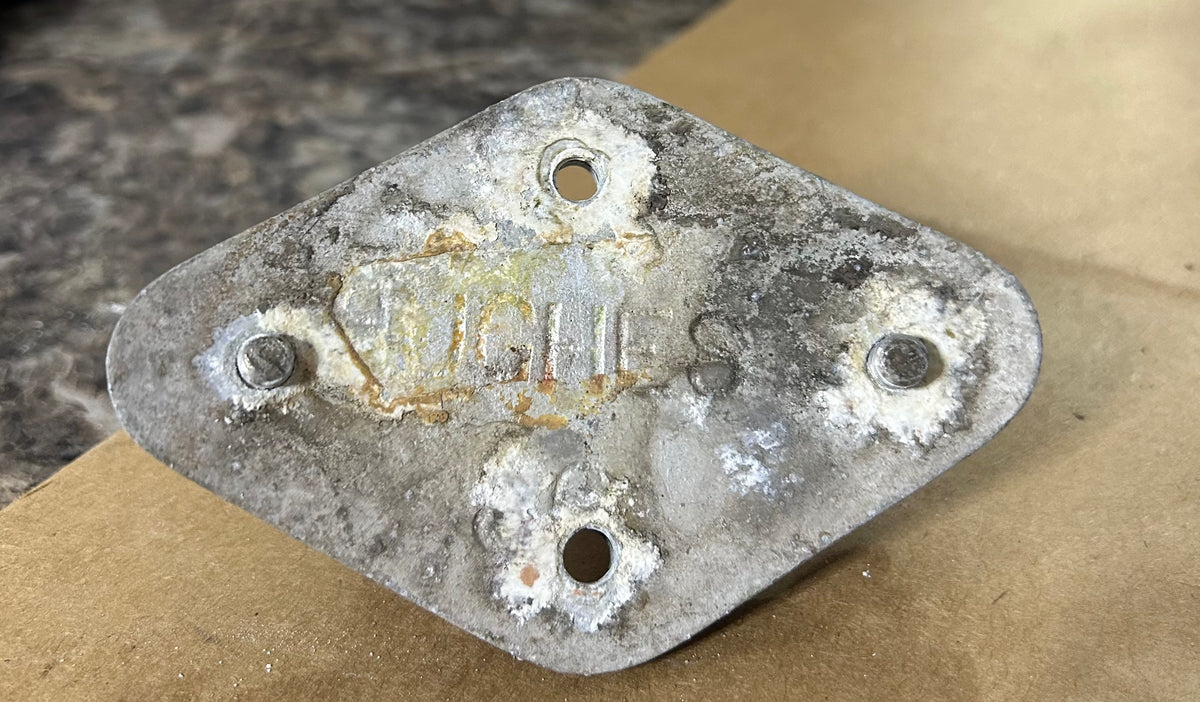 Chromed Bronze Pad Eye on aluminum base - 7/8" x 7/8" EYE