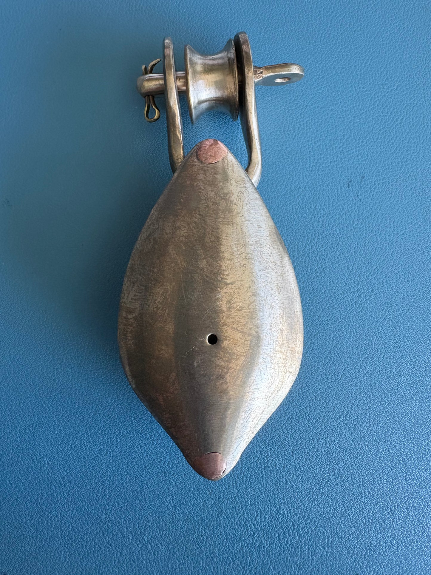 Bronze Single Block 3/8" line with Cleavis Bow Shackle - Herreshoff
